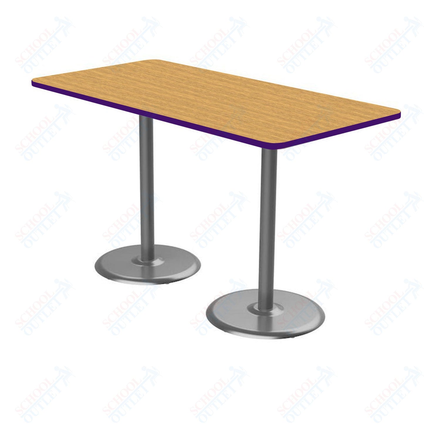 Marco Dual Base Cafe Table 36" x 72" Rectangle 42" Height Gray Base (MG2548-M242)