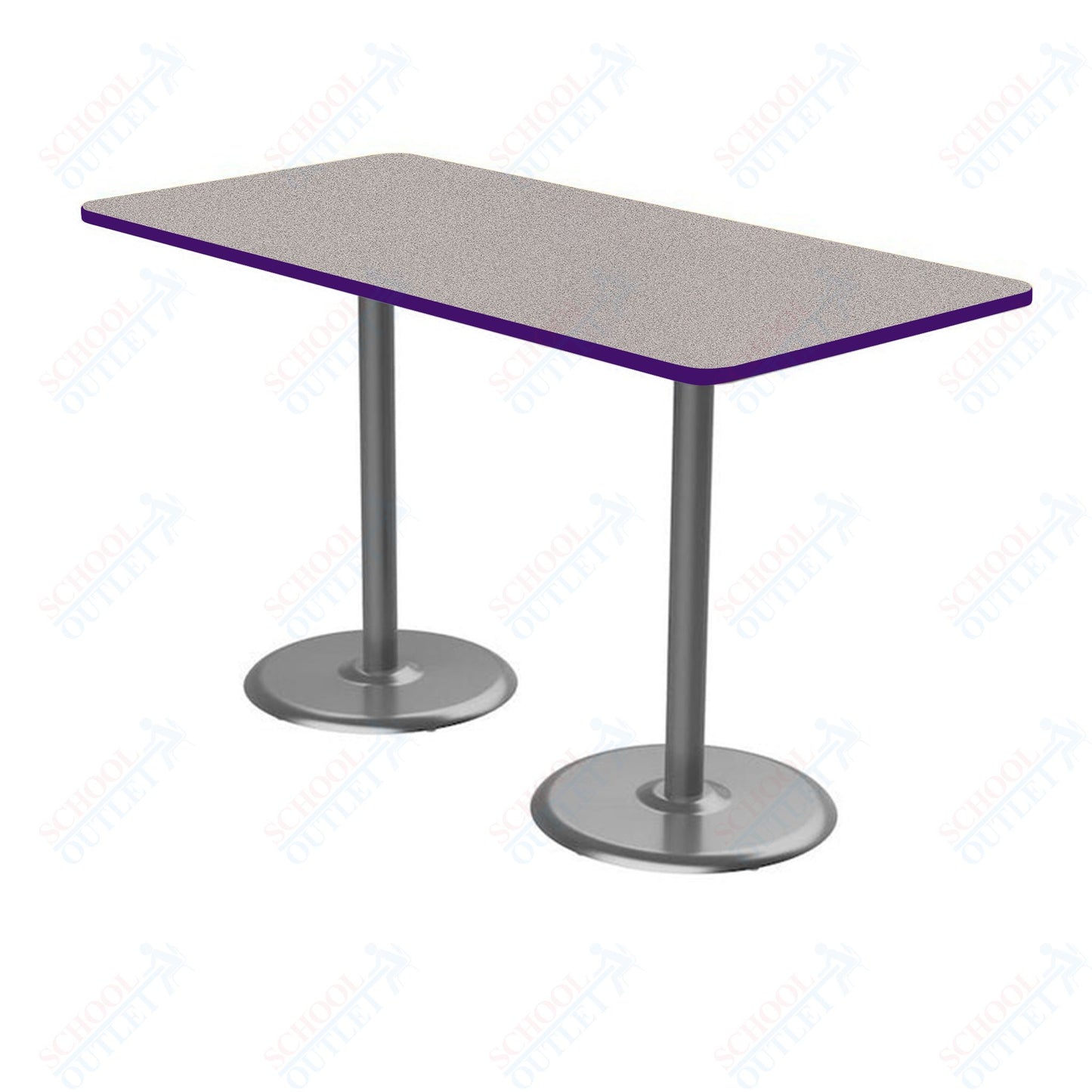 Marco Dual Base Cafe Table 36" x 72" Rectangle 42" Height Gray Base (MG2548-M242)