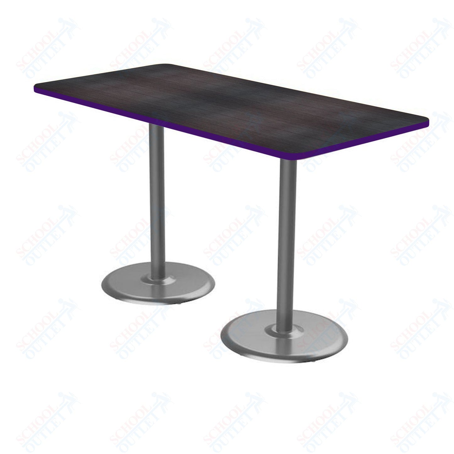 Marco Dual Base Cafe Table 36" x 72" Rectangle 42" Height Gray Base (MG2548-M242)