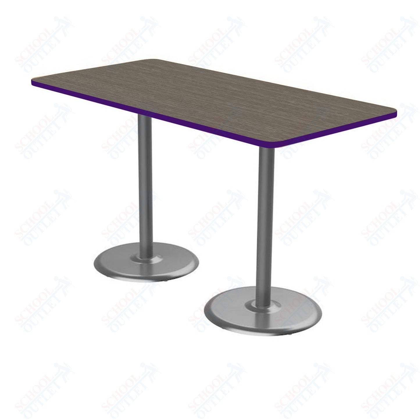 Marco Dual Base Cafe Table 36" x 72" Rectangle 42" Height Gray Base (MG2548-M242)