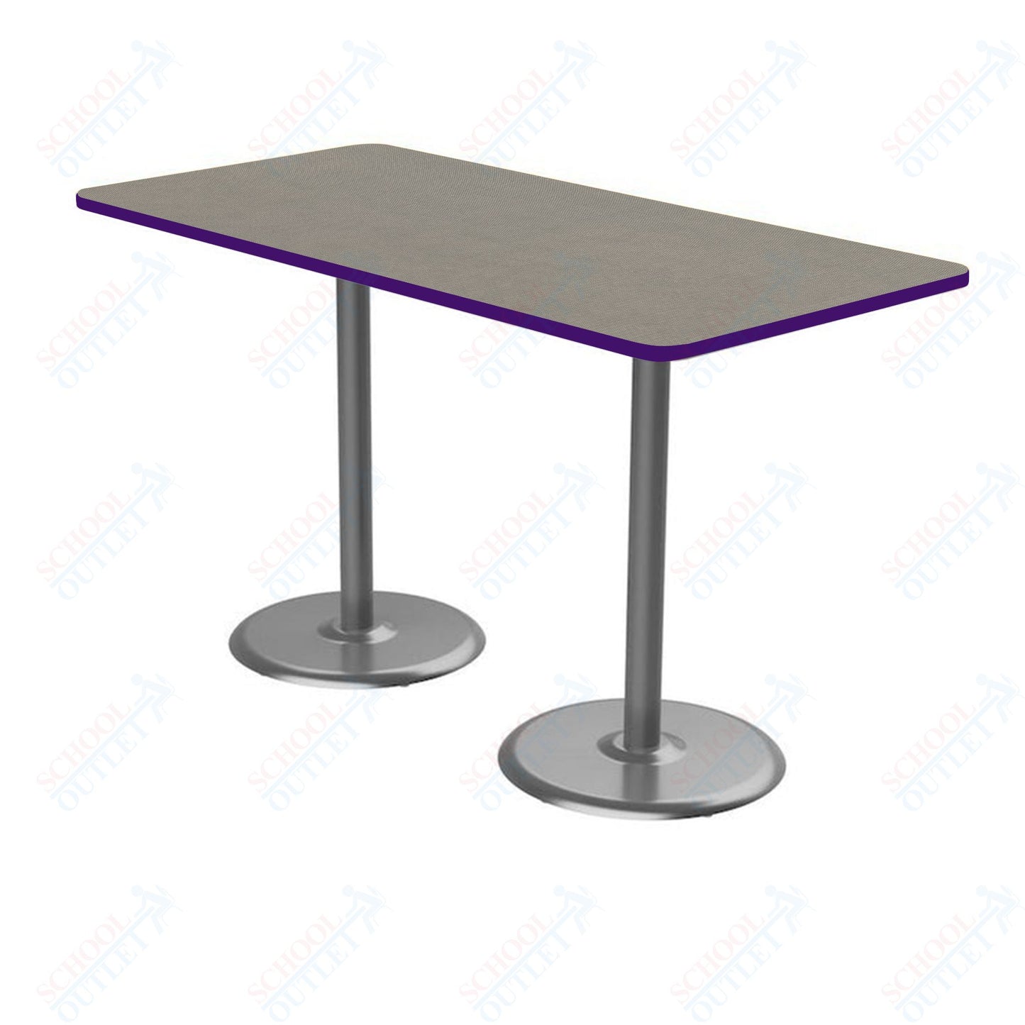 Marco Dual Base Cafe Table 36" x 72" Rectangle 42" Height Gray Base (MG2548-M242)