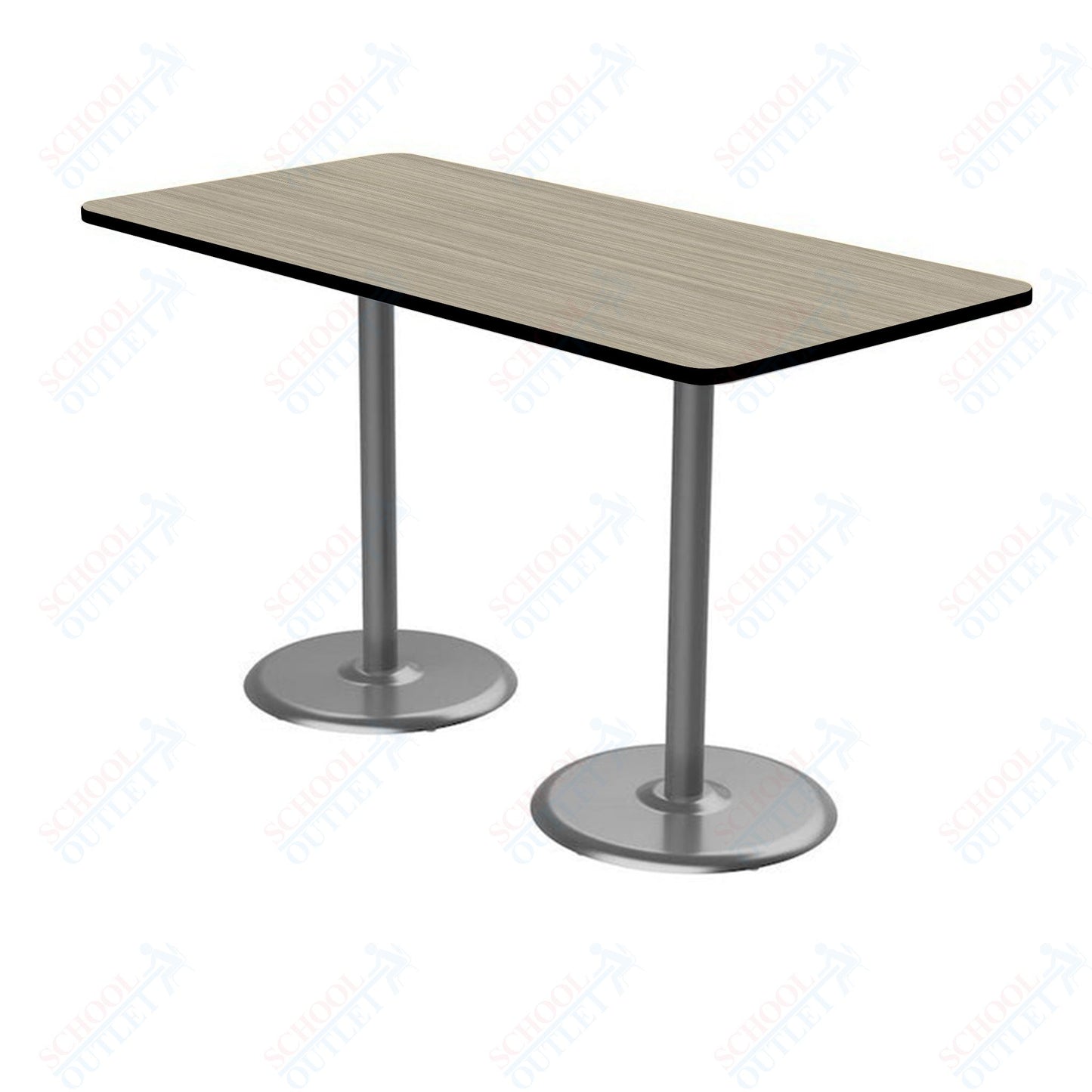 Marco Dual Base Cafe Table 36" x 72" Rectangle 42" Height Gray Base (MG2548-M242)