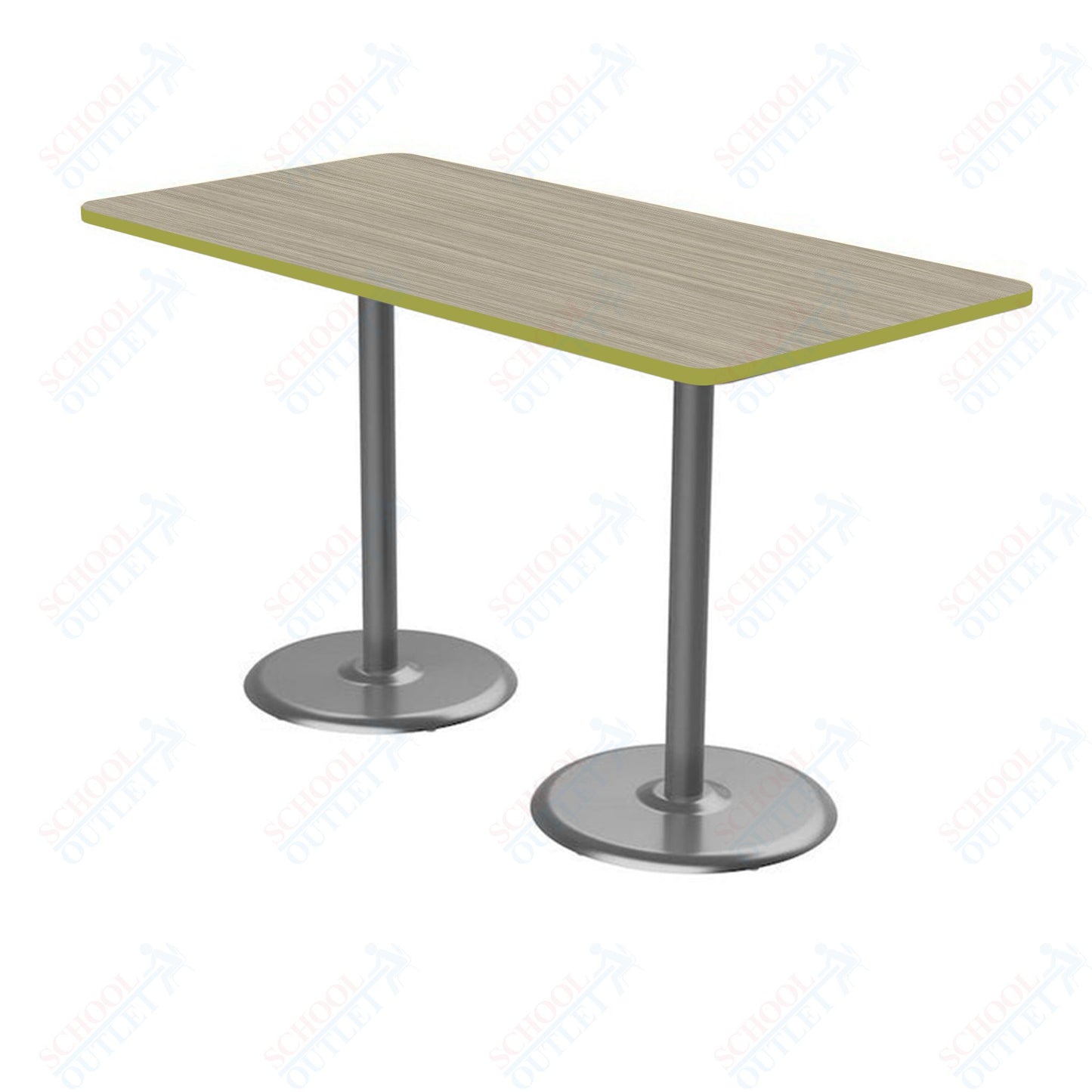 Marco Dual Base Cafe Table 36" x 72" Rectangle 42" Height Gray Base (MG2548-M242)