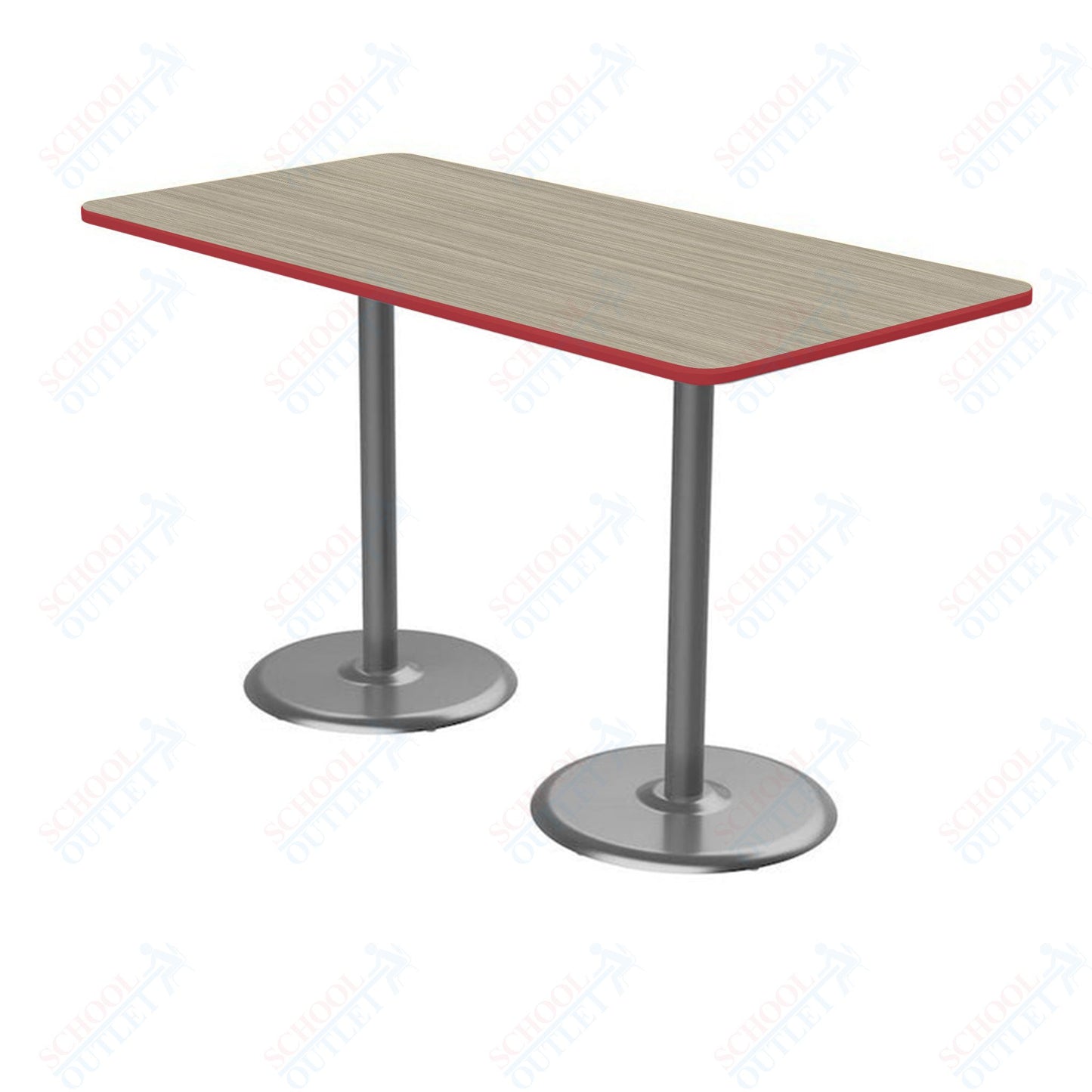 Marco Dual Base Cafe Table 36" x 72" Rectangle 42" Height Gray Base (MG2548-M242)