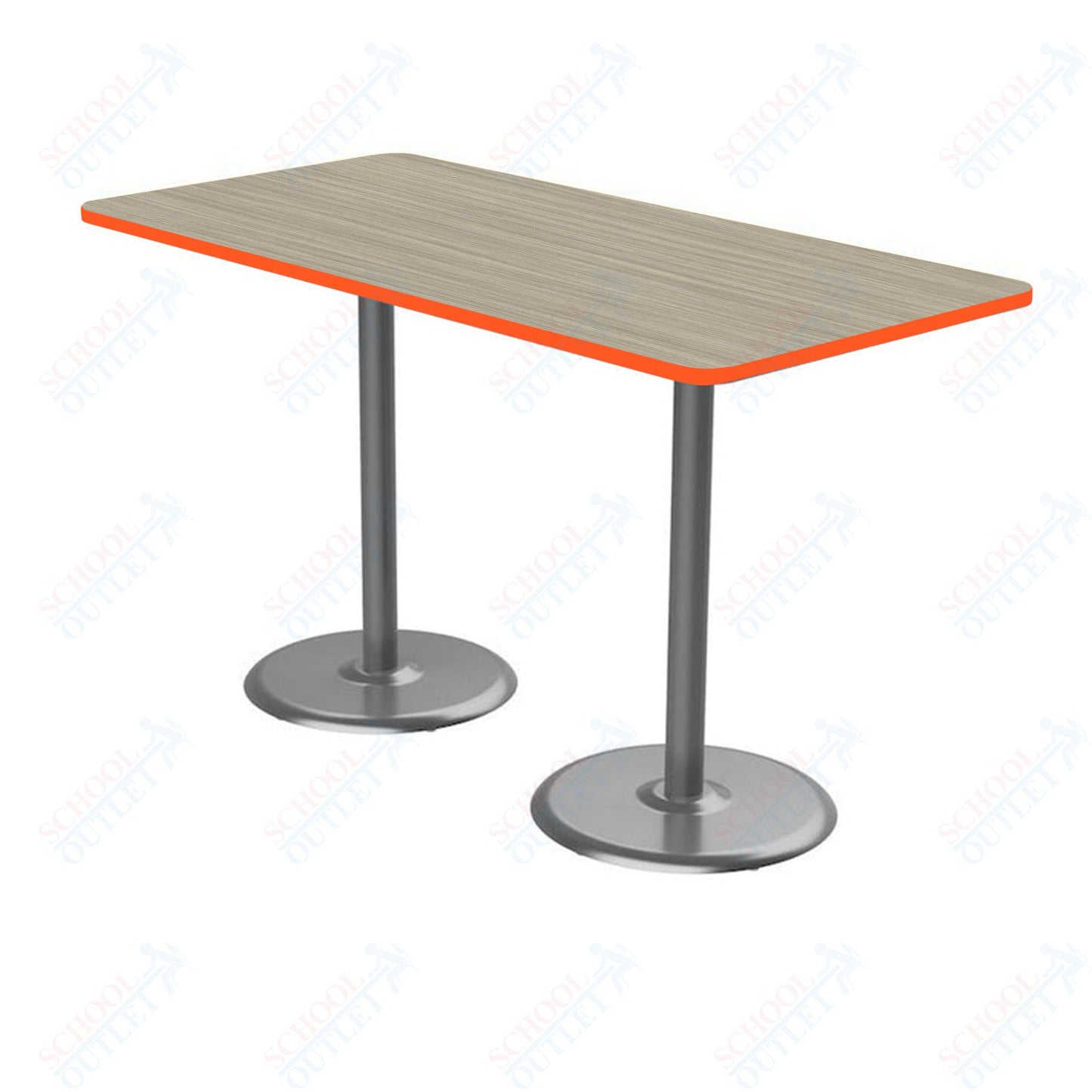 Marco Dual Base Cafe Table 36" x 72" Rectangle 42" Height Gray Base (MG2548-M242)