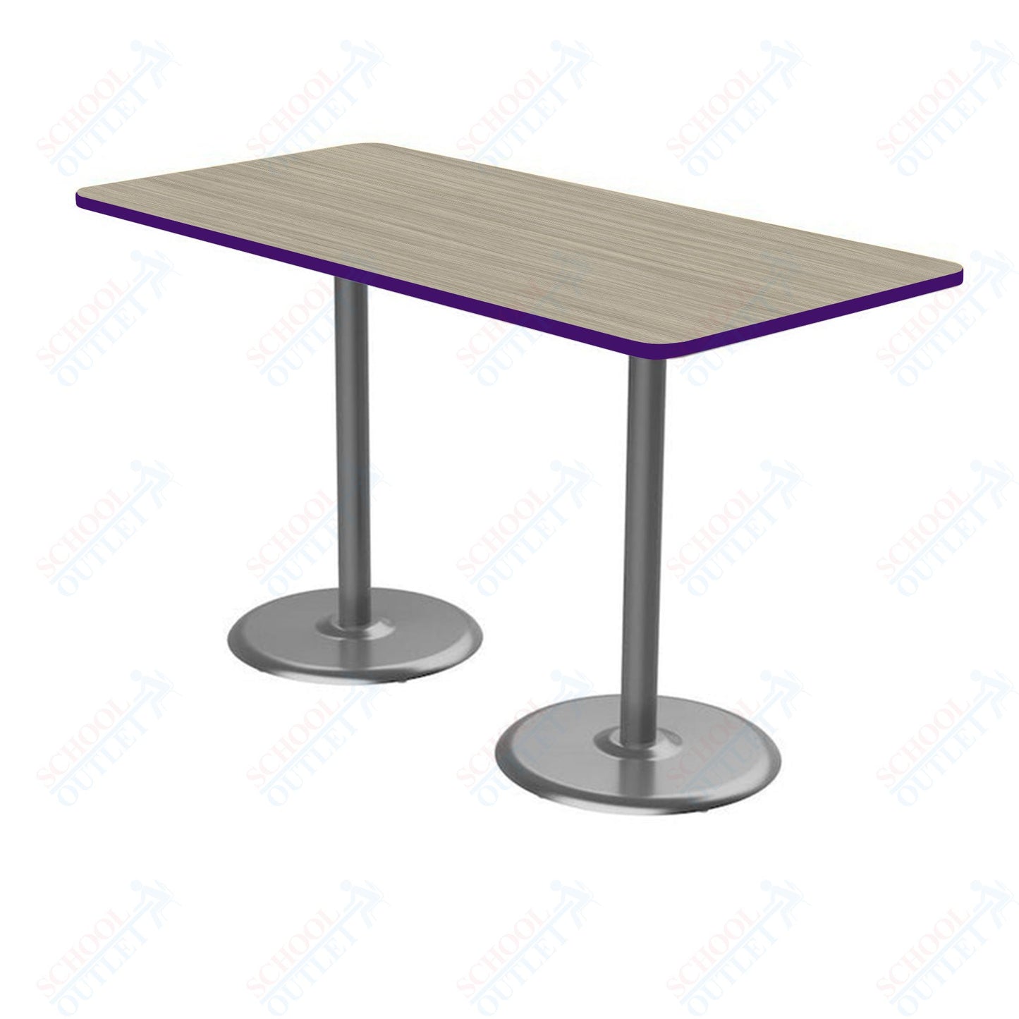 Marco Dual Base Cafe Table 36" x 72" Rectangle 42" Height Gray Base (MG2548-M242)