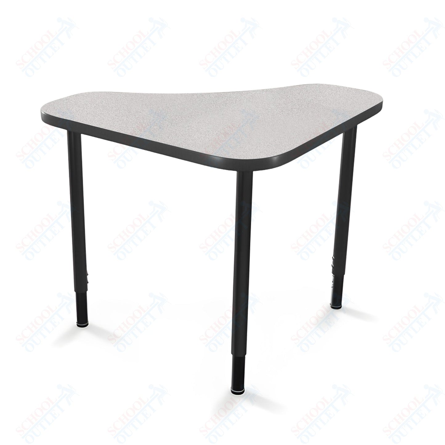 Mooreco Hierarchy Boomerang Snap Standard Desk - Adjustable 22 - 32" H - Black Leg