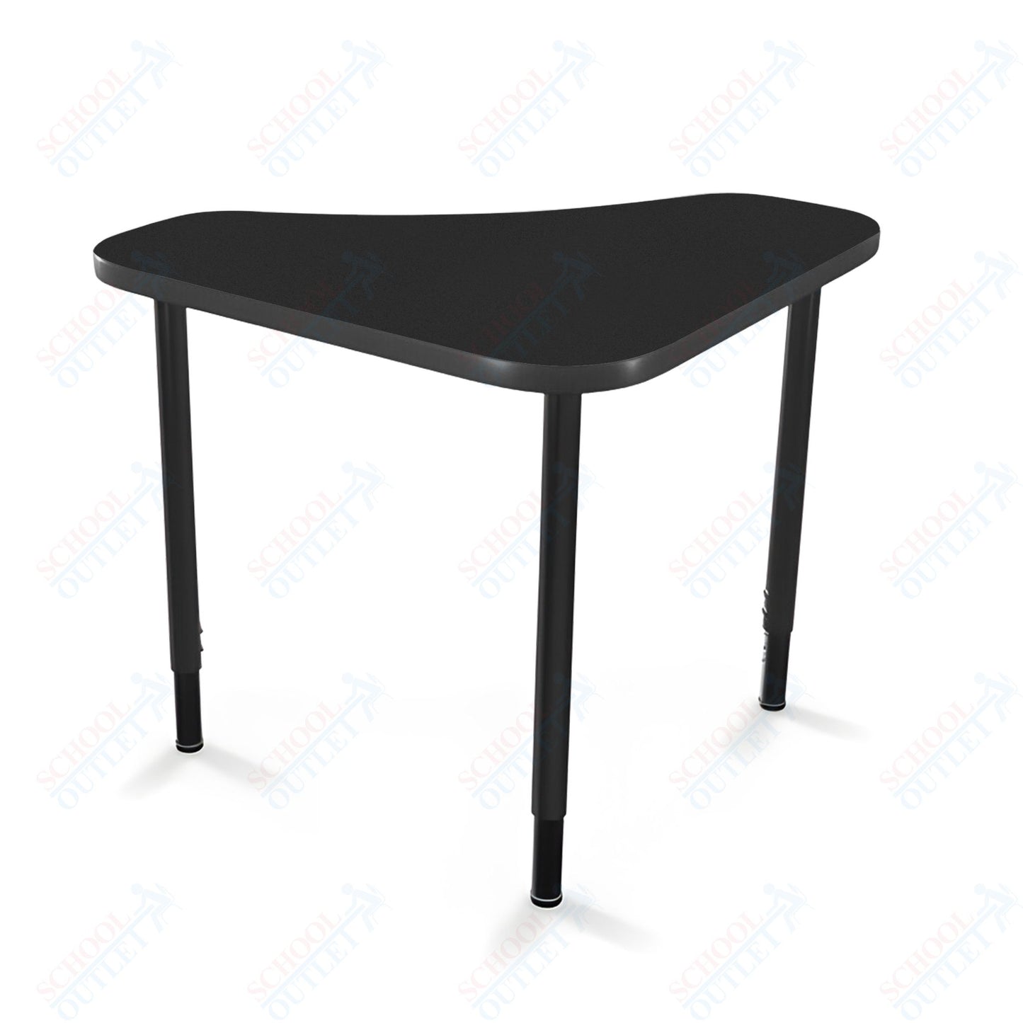 Mooreco Hierarchy Boomerang Snap Standard Desk - Adjustable 22 - 32" H - Black Leg