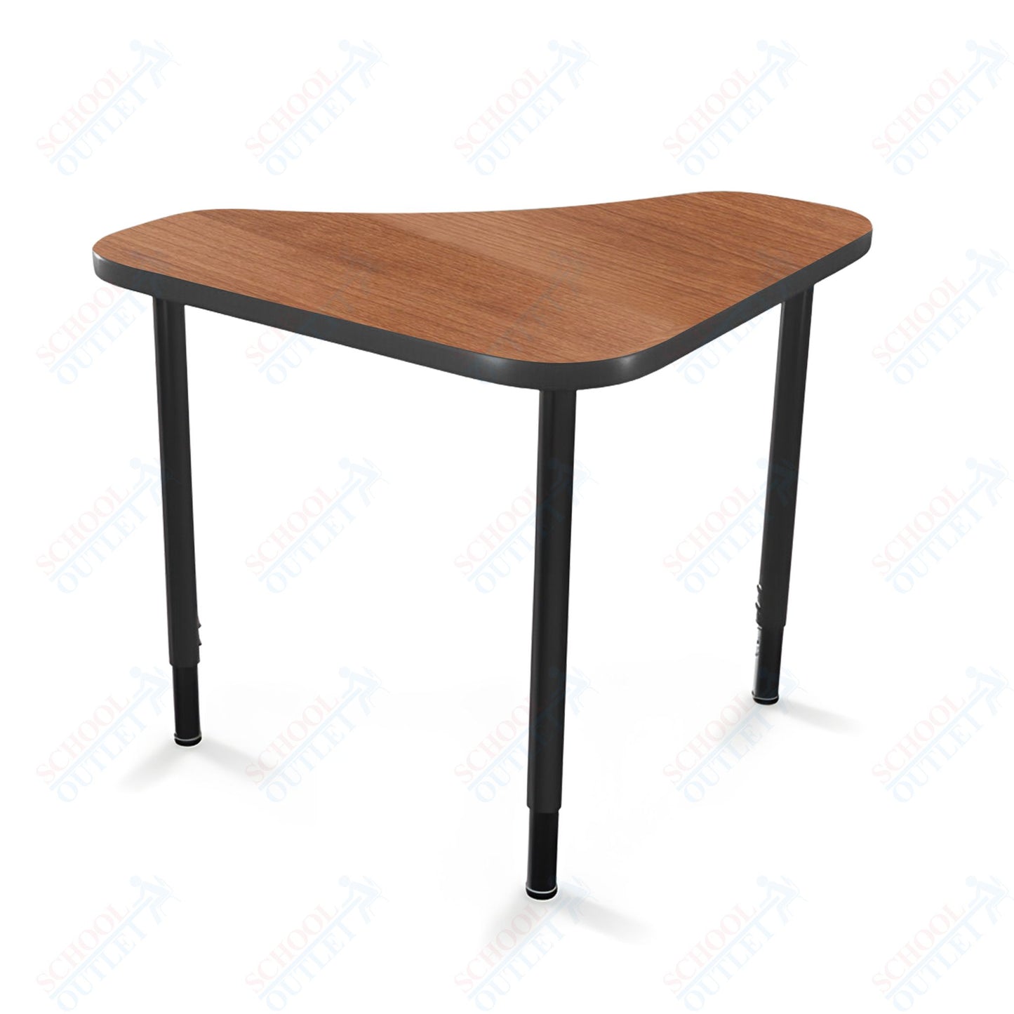 Mooreco Hierarchy Boomerang Snap Standard Desk - Adjustable 22 - 32" H - Black Leg