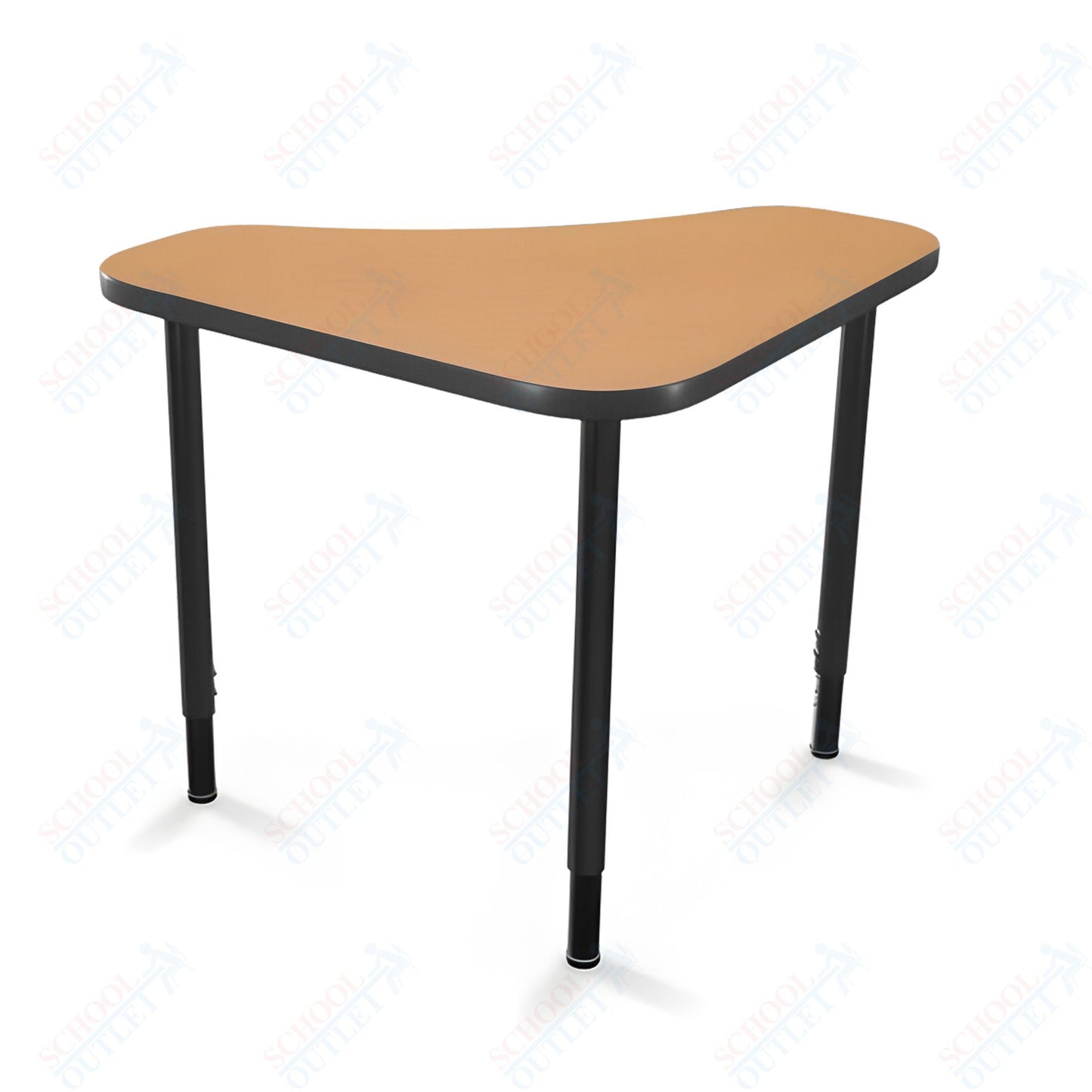 Mooreco Hierarchy Boomerang Snap Standard Desk - Adjustable 22 - 32" H - Black Leg