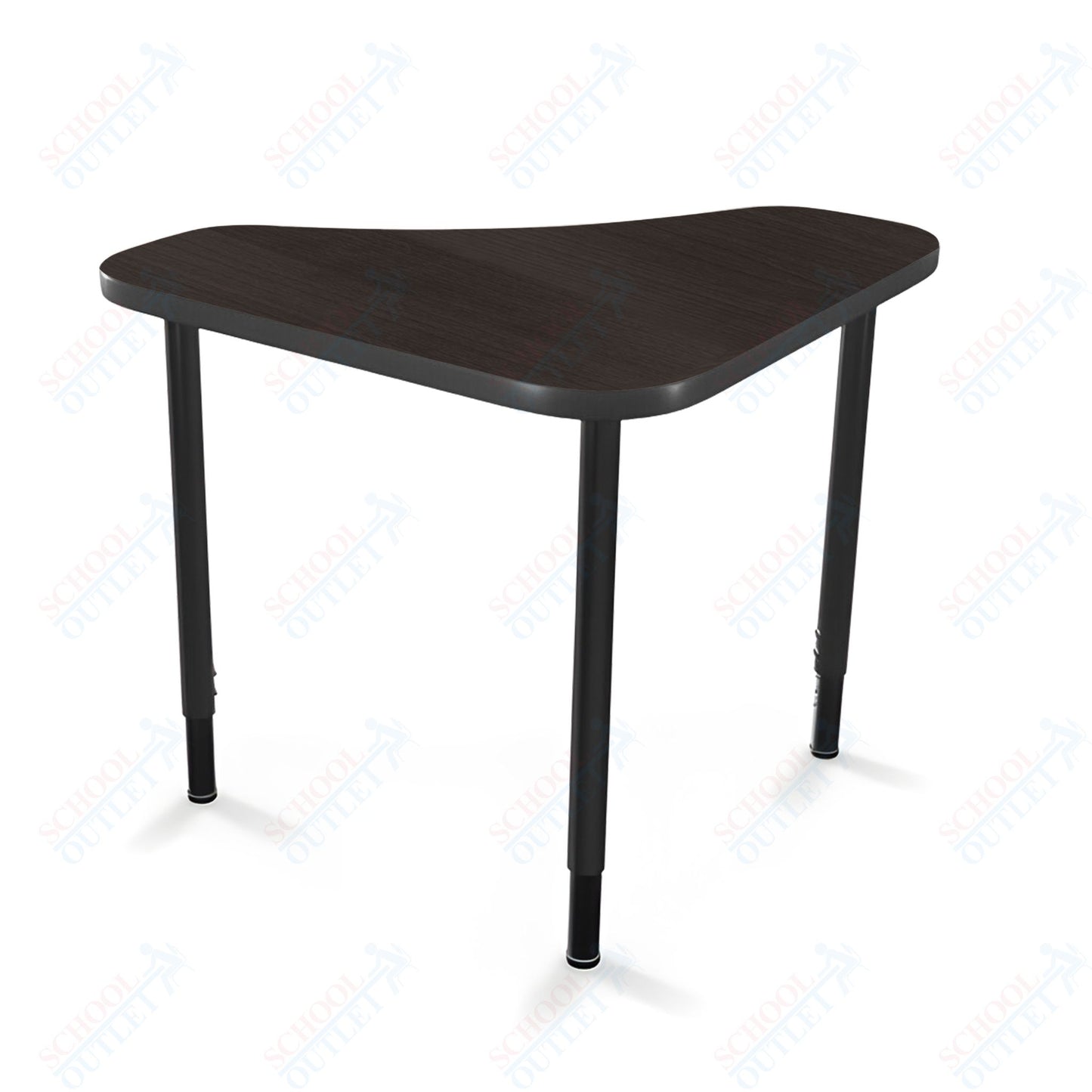 Mooreco Hierarchy Boomerang Snap Standard Desk - Adjustable 22 - 32" H - Black Leg