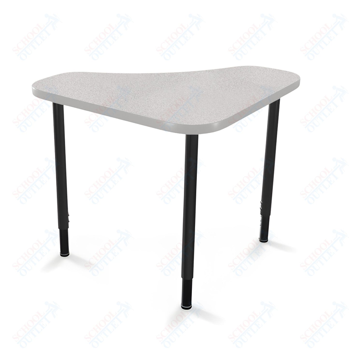 Mooreco Hierarchy Boomerang Snap Standard Desk - Adjustable 22 - 32" H - Black Leg
