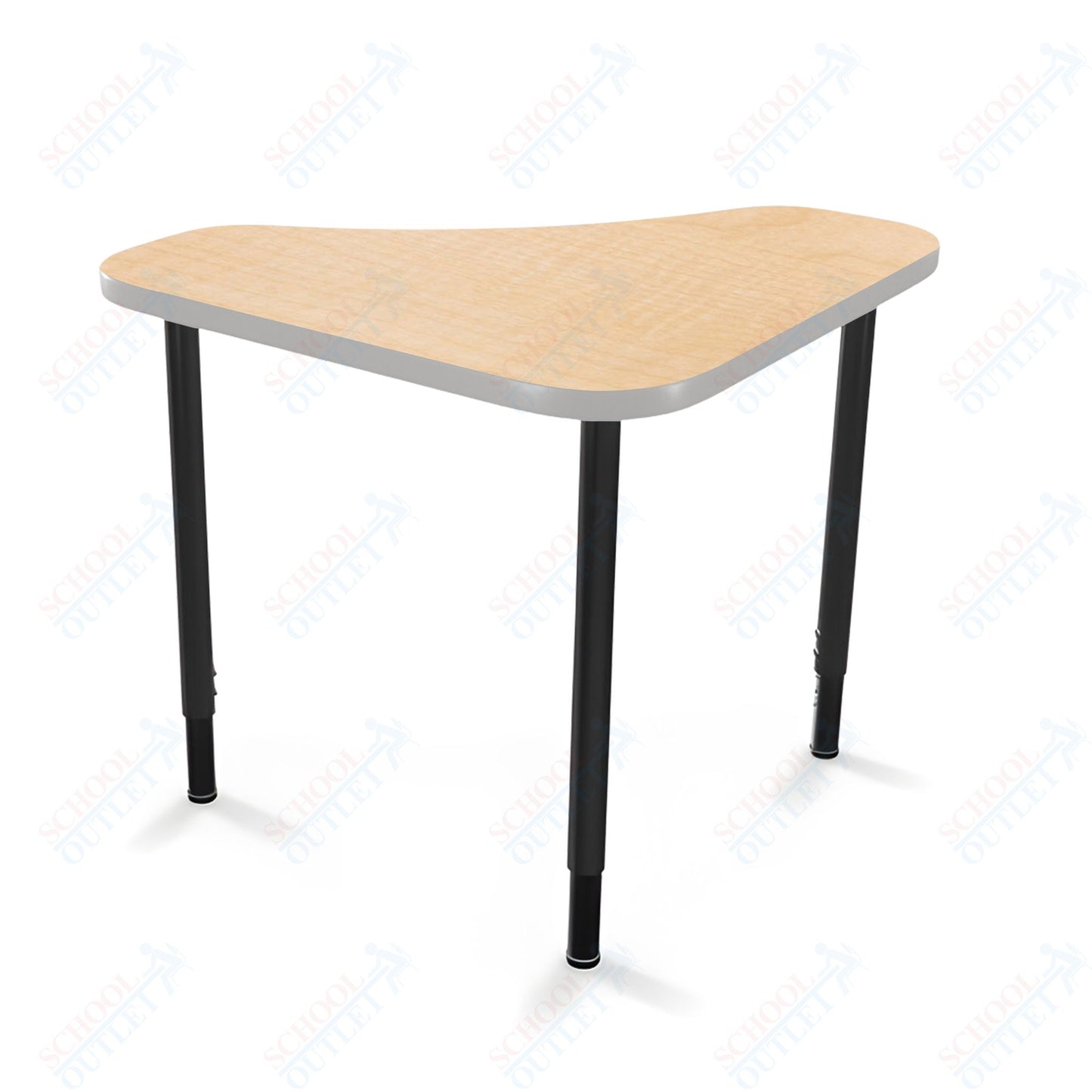 Mooreco Hierarchy Boomerang Snap Standard Desk - Adjustable 22 - 32" H - Black Leg