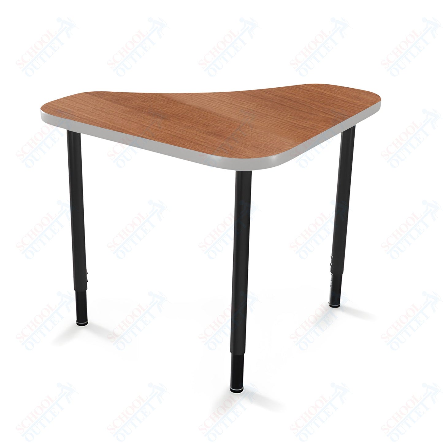 Mooreco Hierarchy Boomerang Snap Standard Desk - Adjustable 22 - 32" H - Black Leg