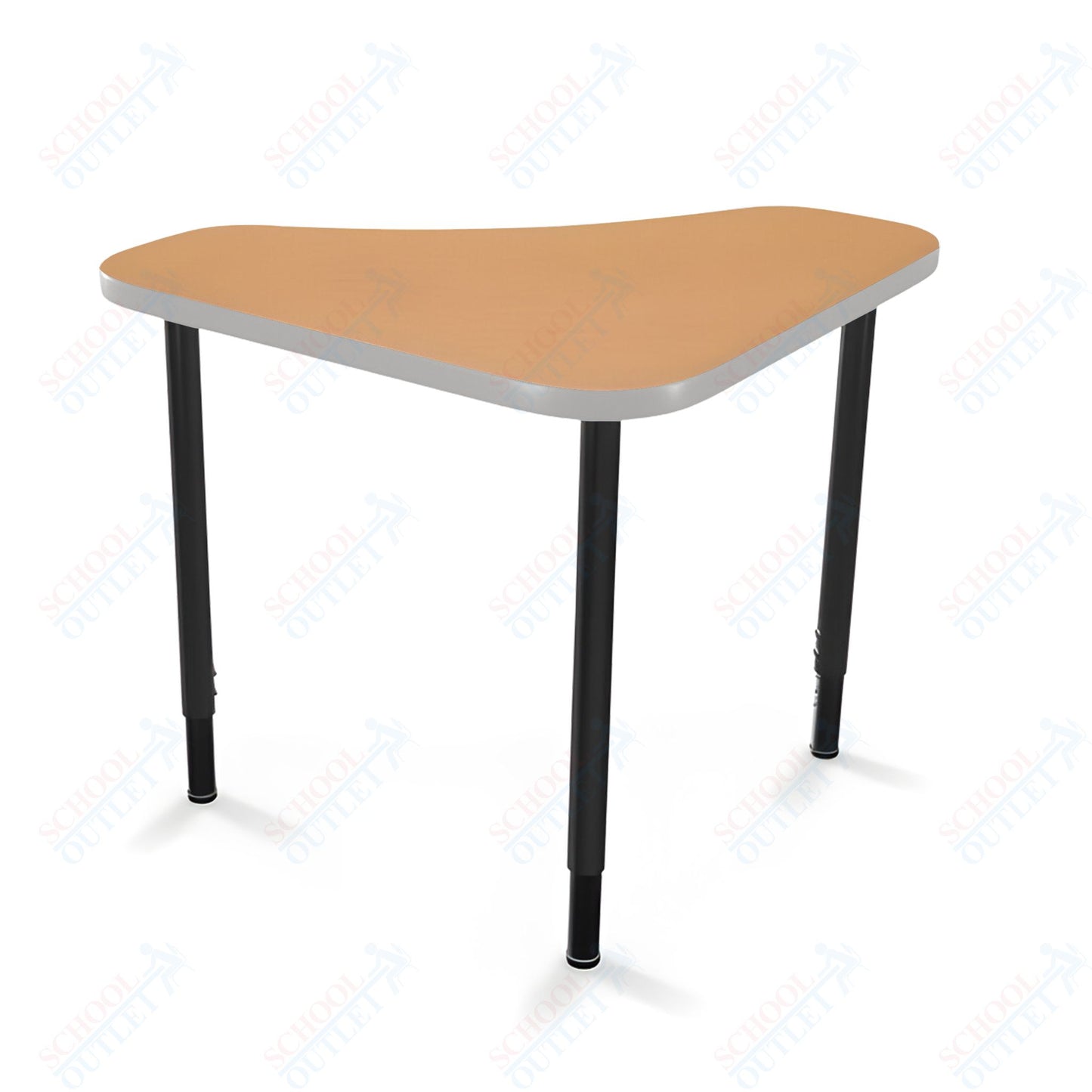 Mooreco Hierarchy Boomerang Snap Standard Desk - Adjustable 22 - 32" H - Black Leg