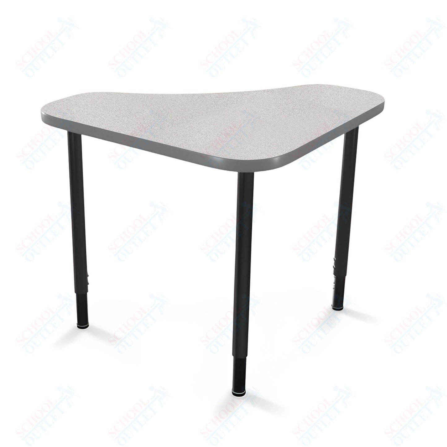 Mooreco Hierarchy Boomerang Snap Standard Desk - Adjustable 22 - 32" H - Black Leg