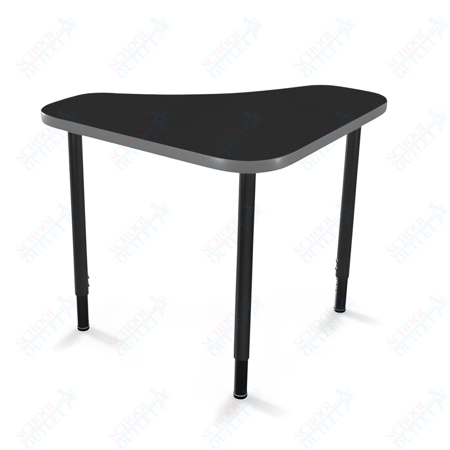 Mooreco Hierarchy Boomerang Snap Standard Desk - Adjustable 22 - 32" H - Black Leg