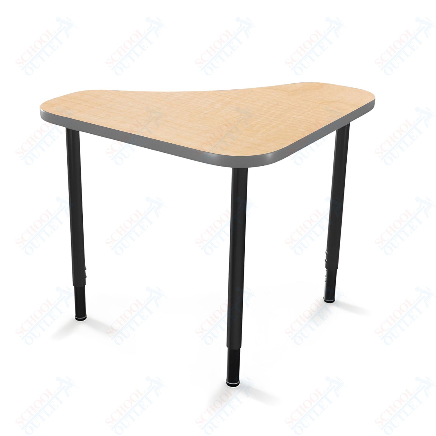Mooreco Hierarchy Boomerang Snap Standard Desk - Adjustable 22 - 32" H - Black Leg