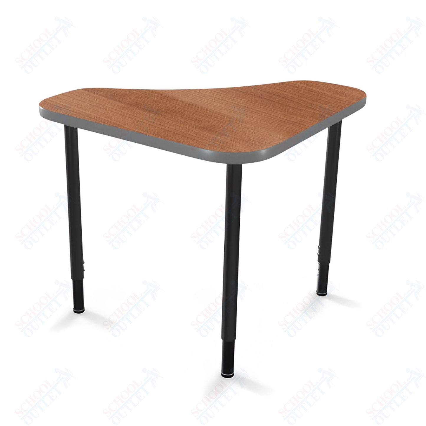 Mooreco Hierarchy Boomerang Snap Standard Desk - Adjustable 22 - 32" H - Black Leg