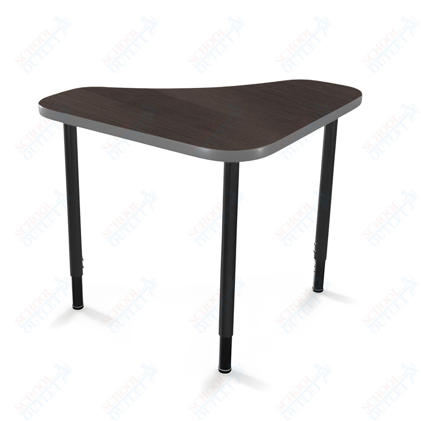 Mooreco Hierarchy Boomerang Snap Standard Desk - Adjustable 22 - 32" H - Black Leg
