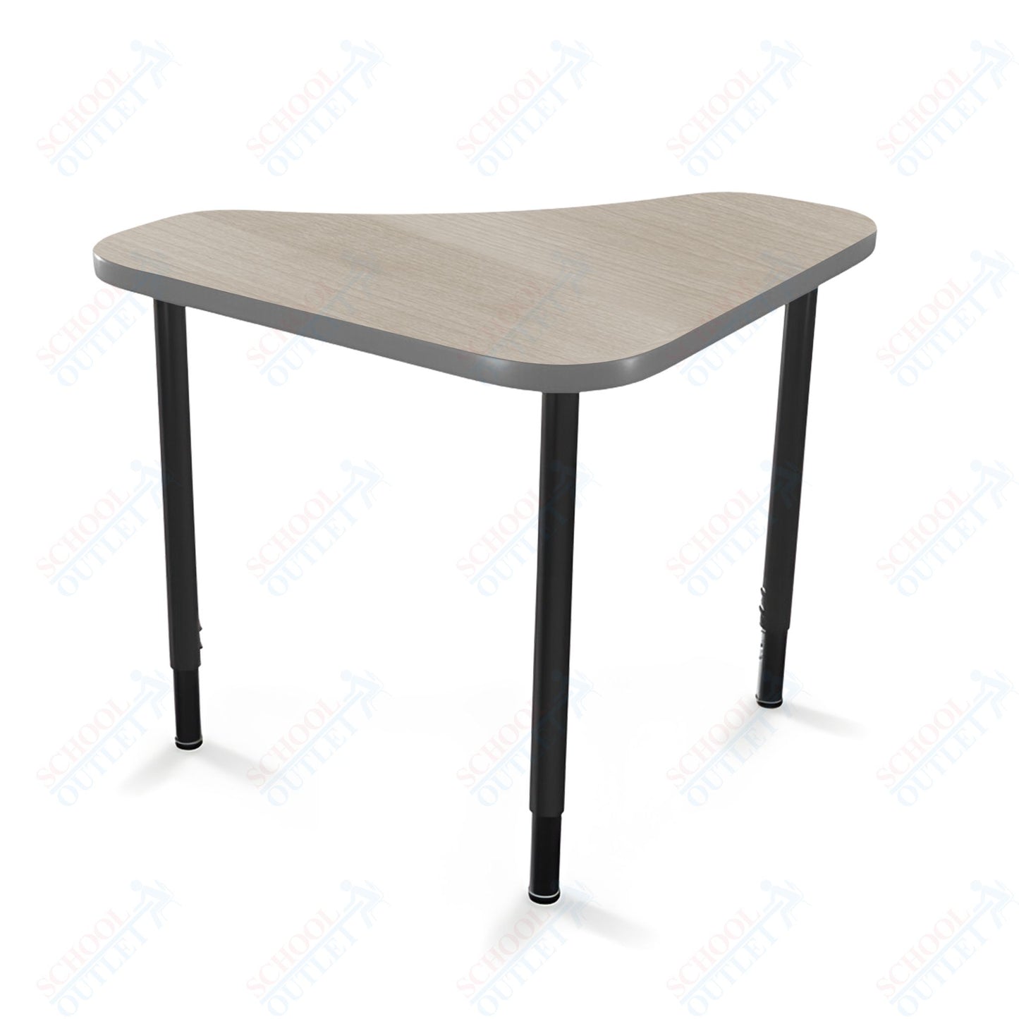 Mooreco Hierarchy Boomerang Snap Standard Desk - Adjustable 22 - 32" H - Black Leg