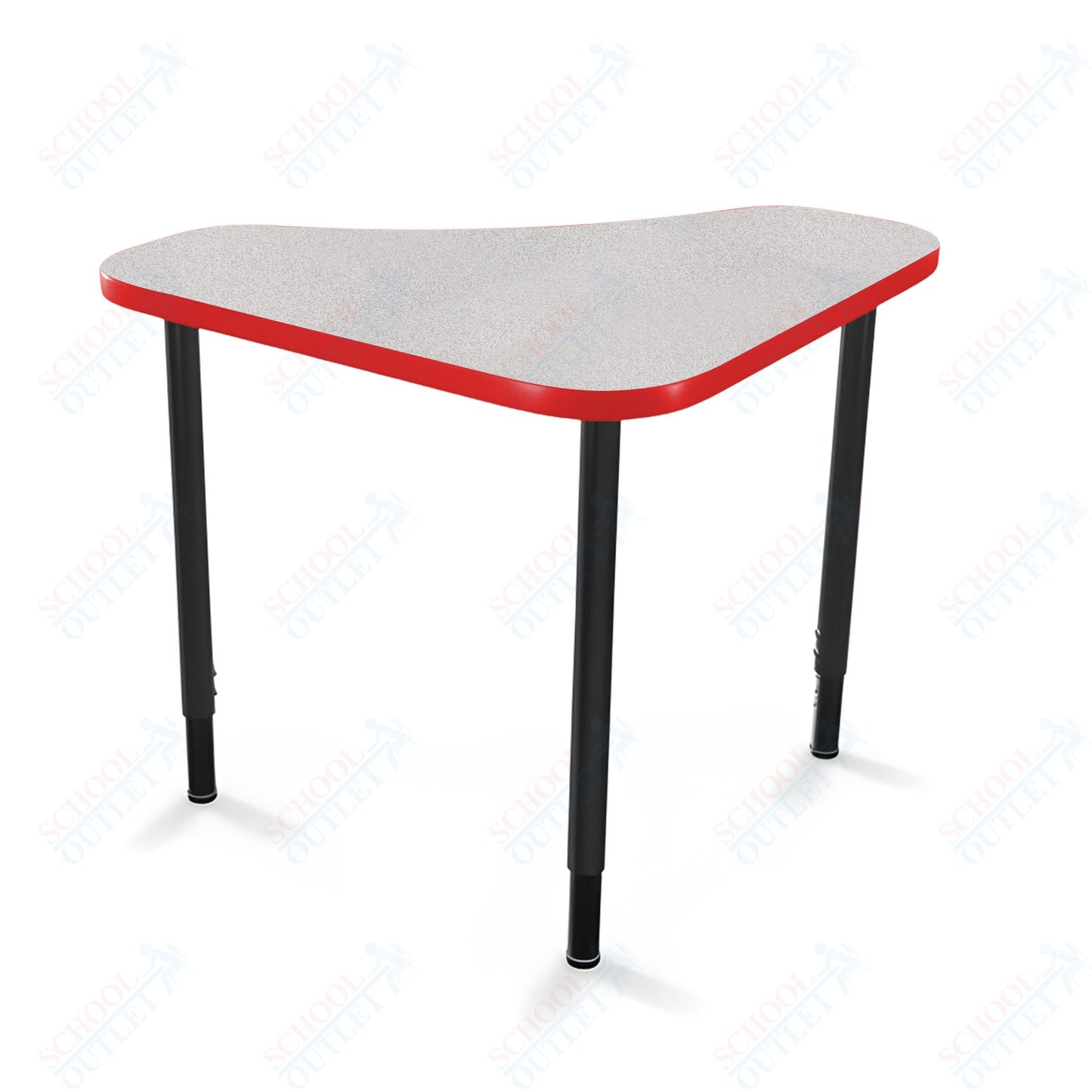 Mooreco Hierarchy Boomerang Snap Standard Desk - Adjustable 22 - 32" H - Black Leg