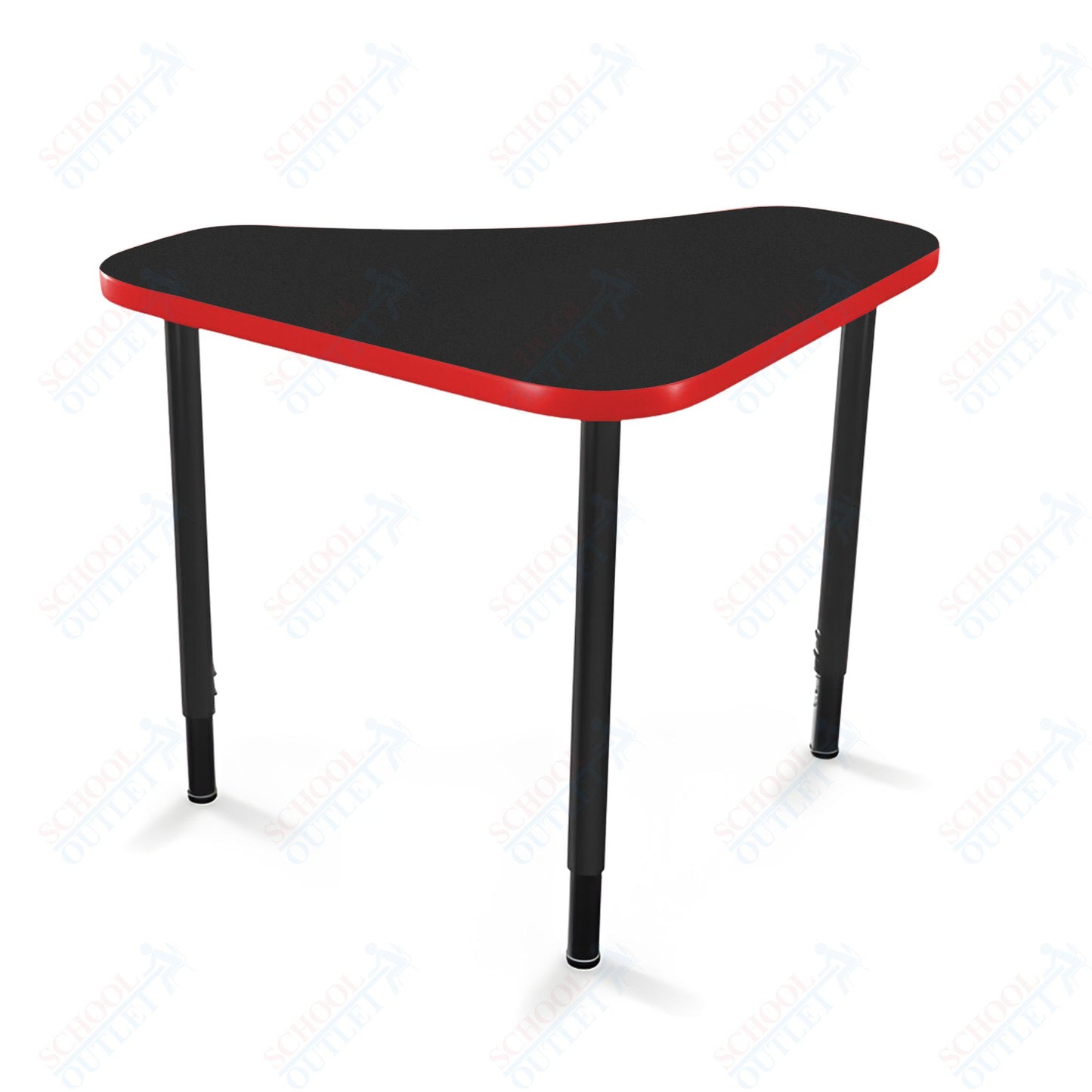 Mooreco Hierarchy Boomerang Snap Standard Desk - Adjustable 22 - 32" H - Black Leg