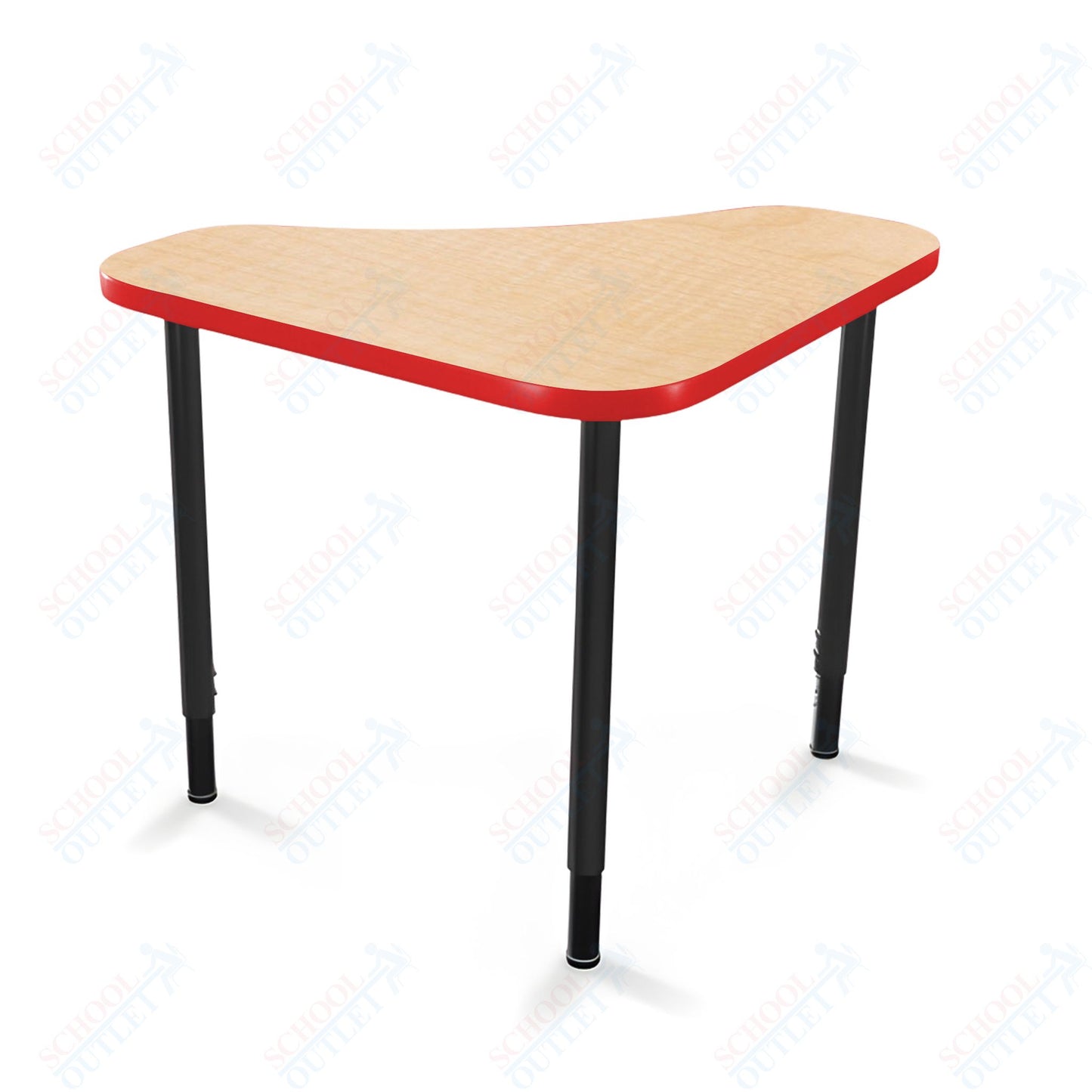 Mooreco Hierarchy Boomerang Snap Standard Desk - Adjustable 22 - 32" H - Black Leg