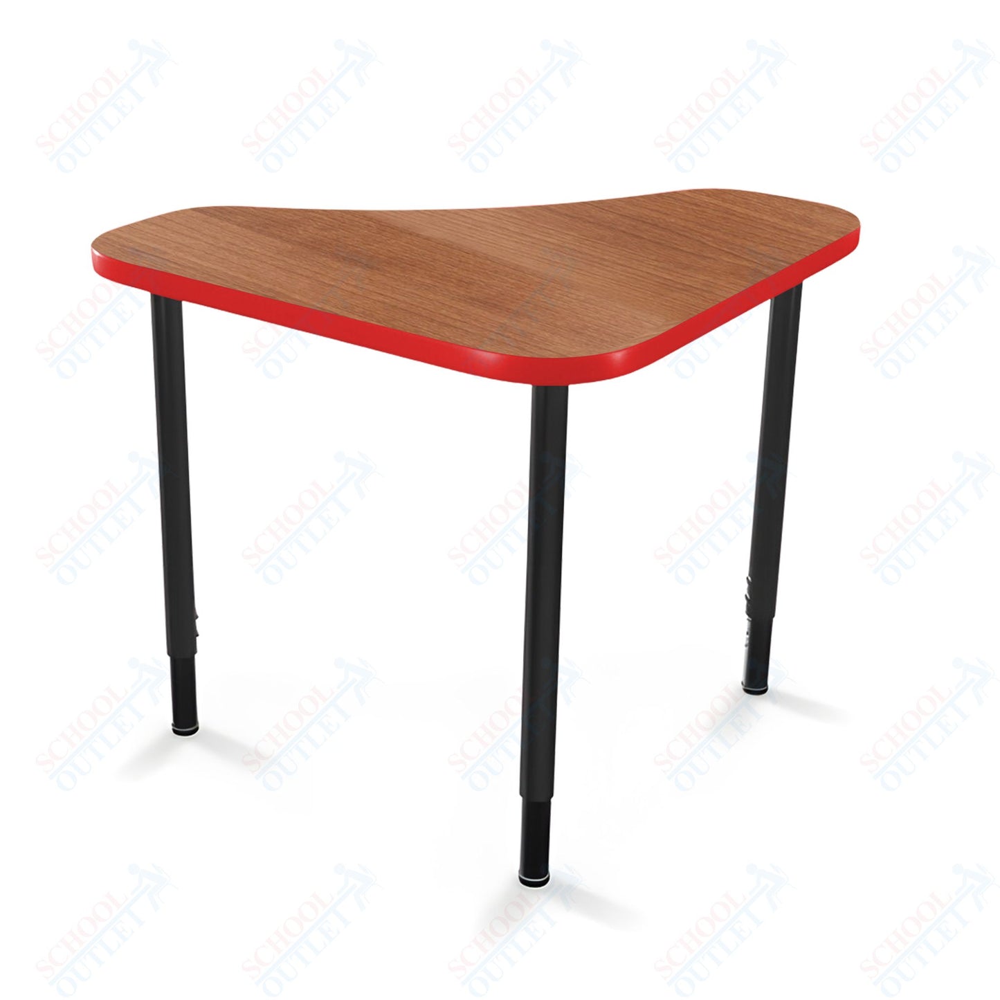 Mooreco Hierarchy Boomerang Snap Standard Desk - Adjustable 22 - 32" H - Black Leg