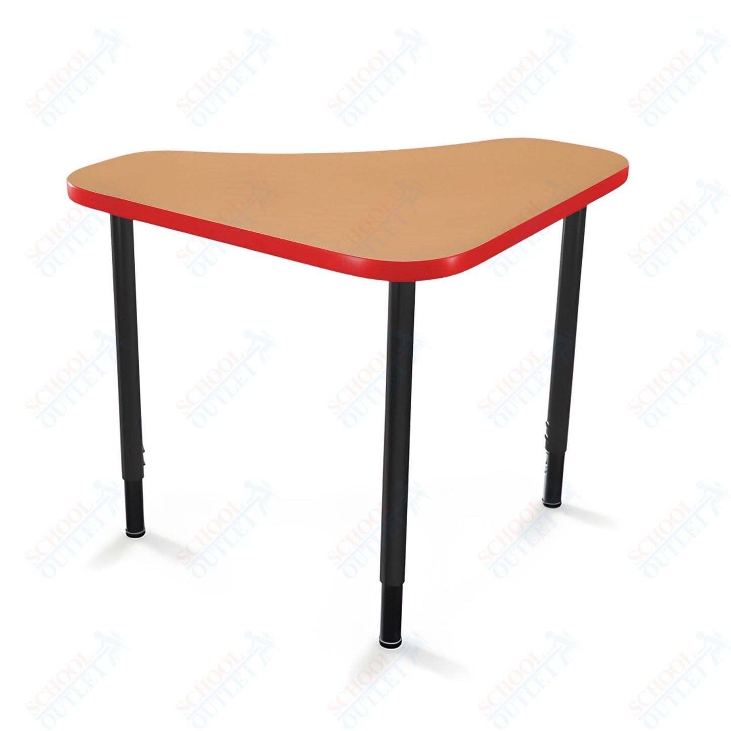 Mooreco Hierarchy Boomerang Snap Standard Desk - Adjustable 22 - 32" H - Black Leg