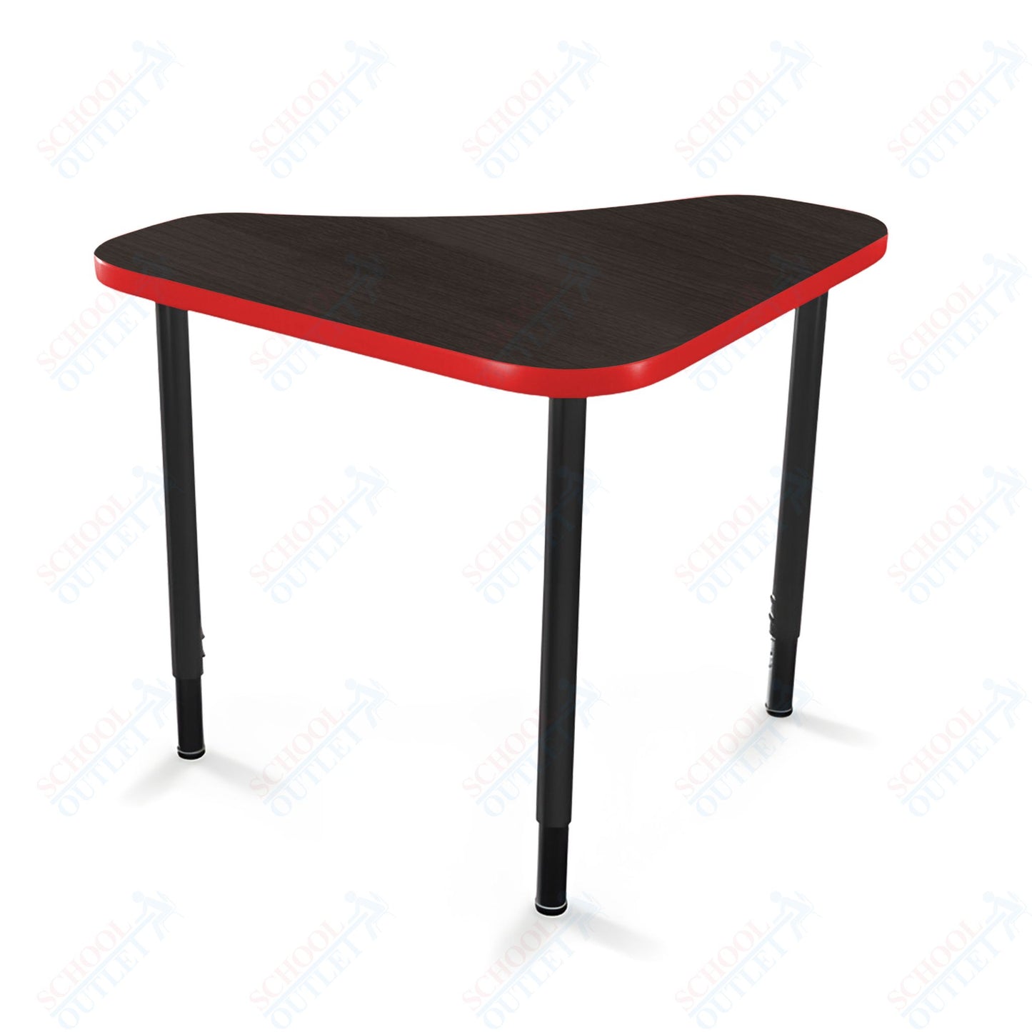 Mooreco Hierarchy Boomerang Snap Standard Desk - Adjustable 22 - 32" H - Black Leg