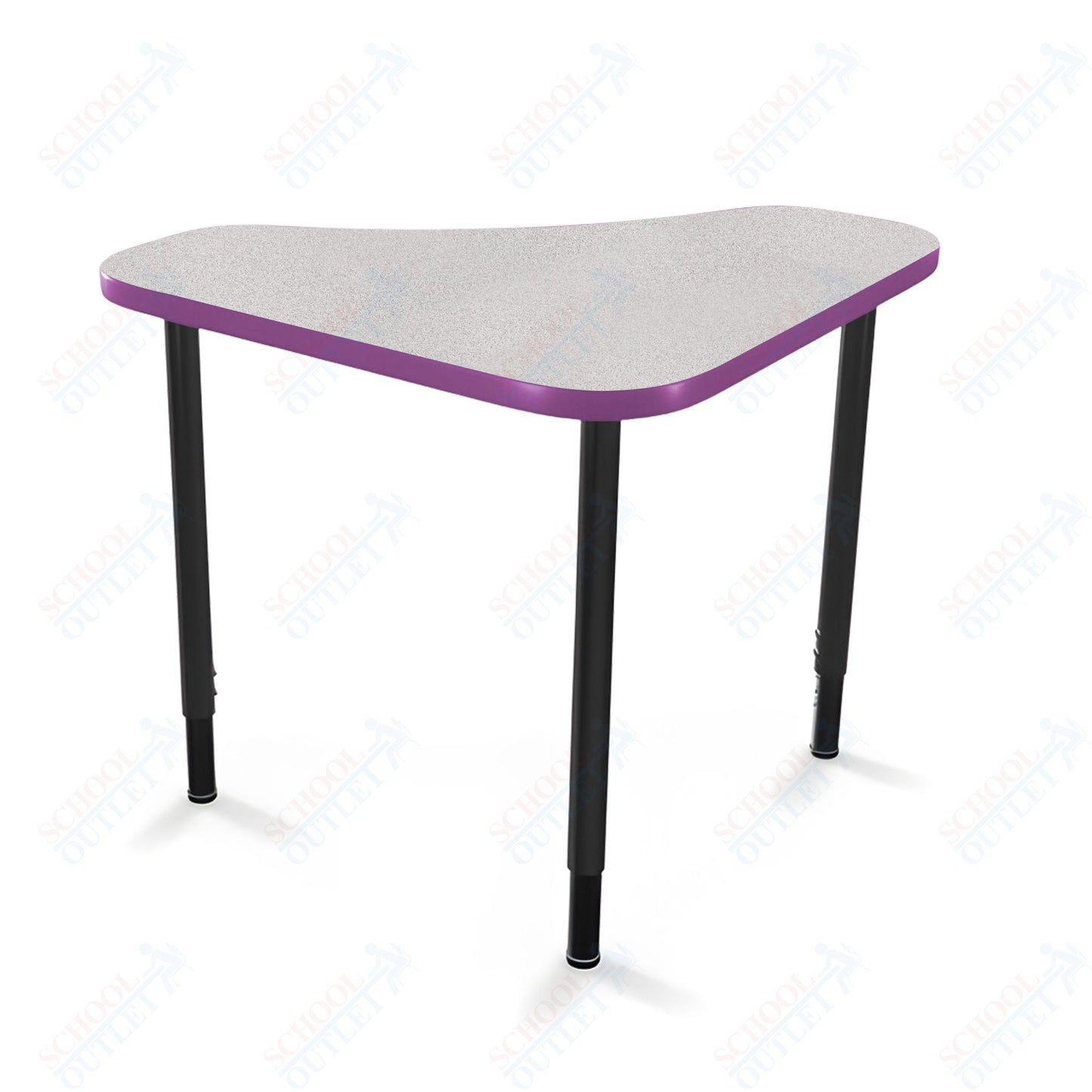 Mooreco Hierarchy Boomerang Snap Standard Desk - Adjustable 22 - 32" H - Black Leg