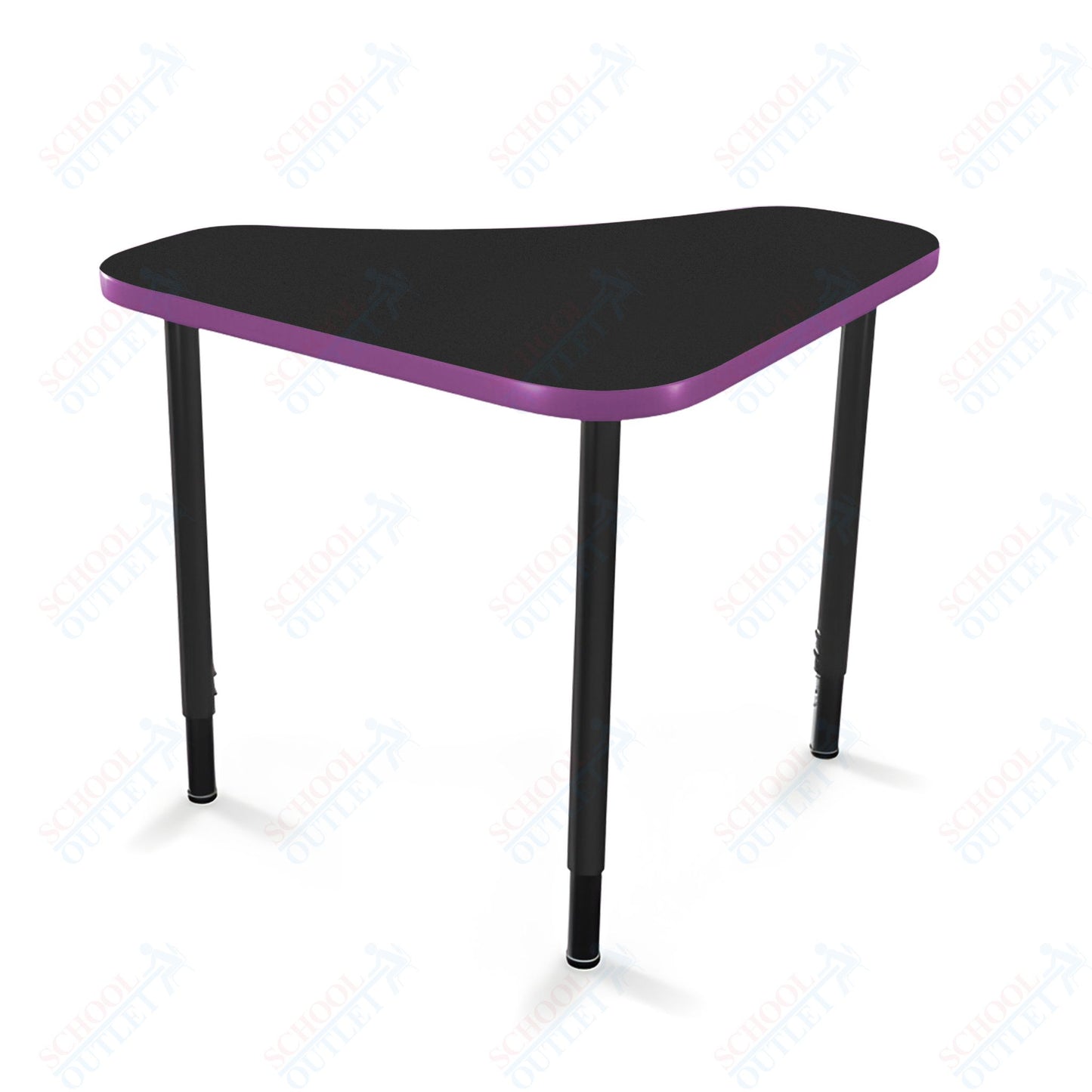 Mooreco Hierarchy Boomerang Snap Standard Desk - Adjustable 22 - 32" H - Black Leg