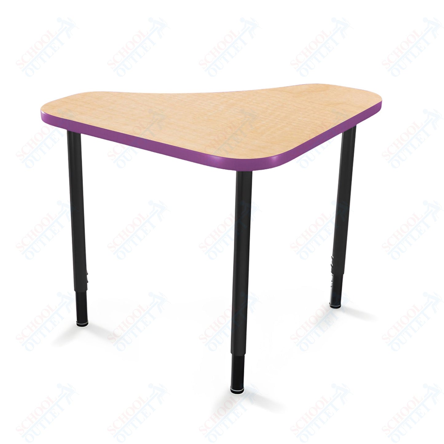 Mooreco Hierarchy Boomerang Snap Standard Desk - Adjustable 22 - 32" H - Black Leg