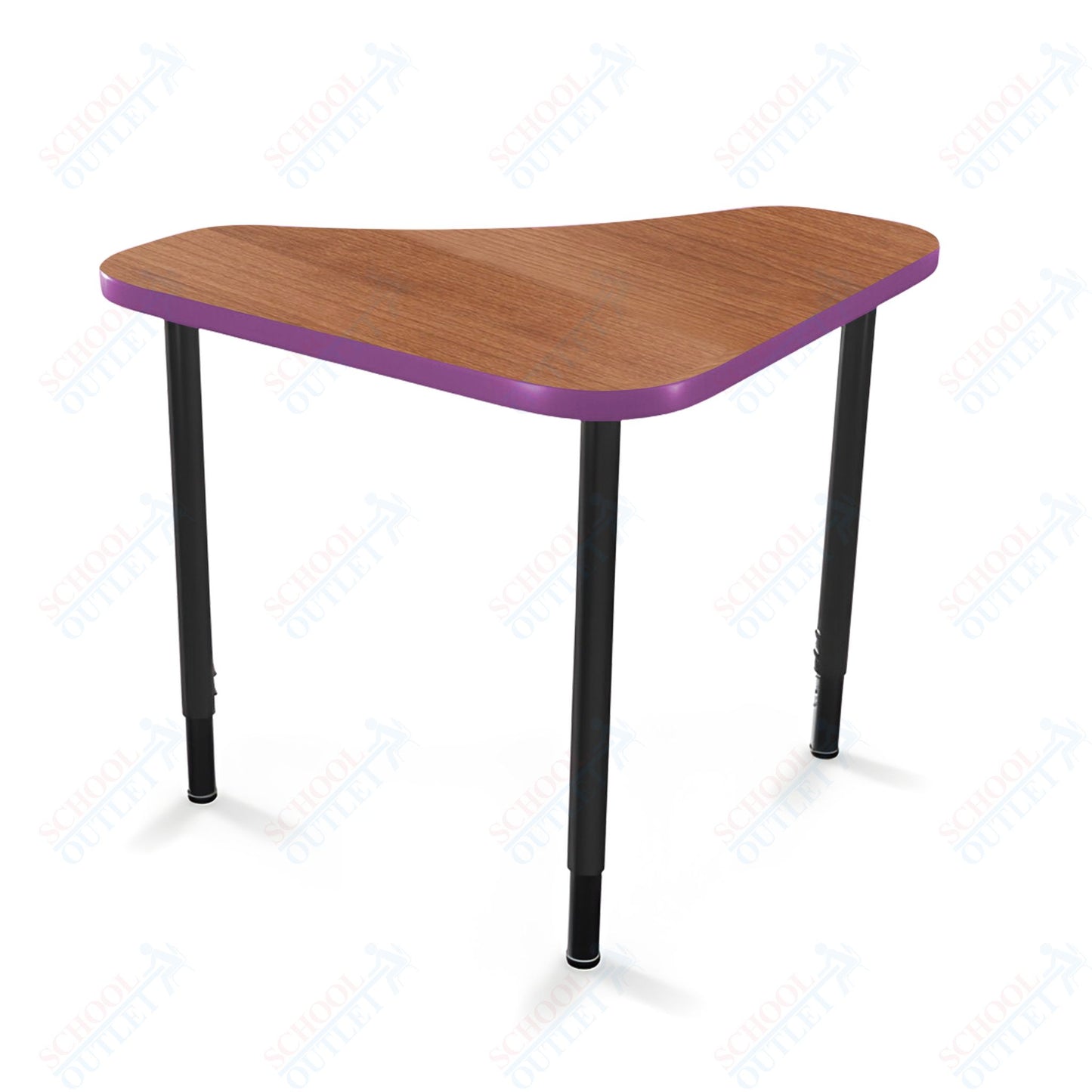 Mooreco Hierarchy Boomerang Snap Standard Desk - Adjustable 22 - 32" H - Black Leg