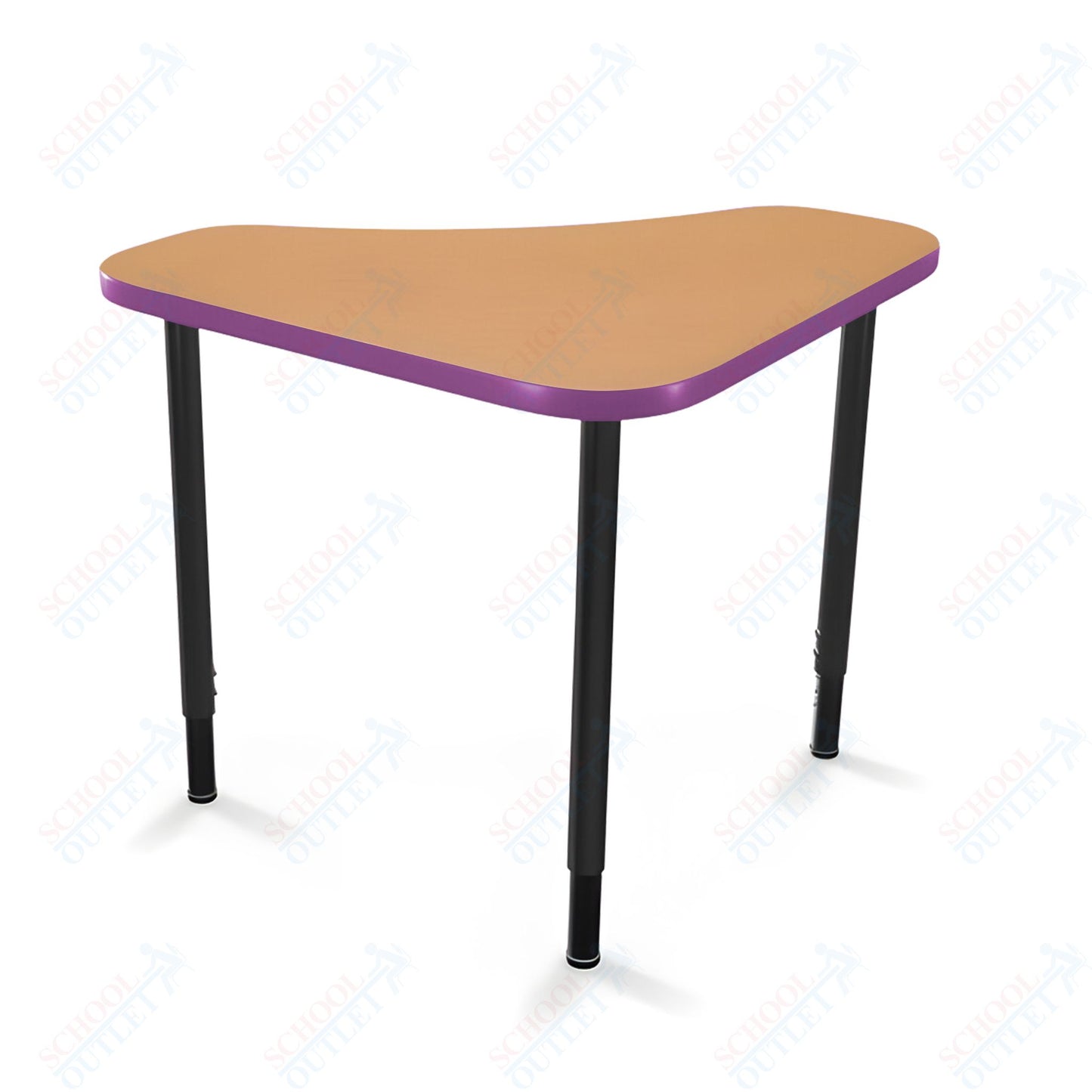 Mooreco Hierarchy Boomerang Snap Standard Desk - Adjustable 22 - 32" H - Black Leg