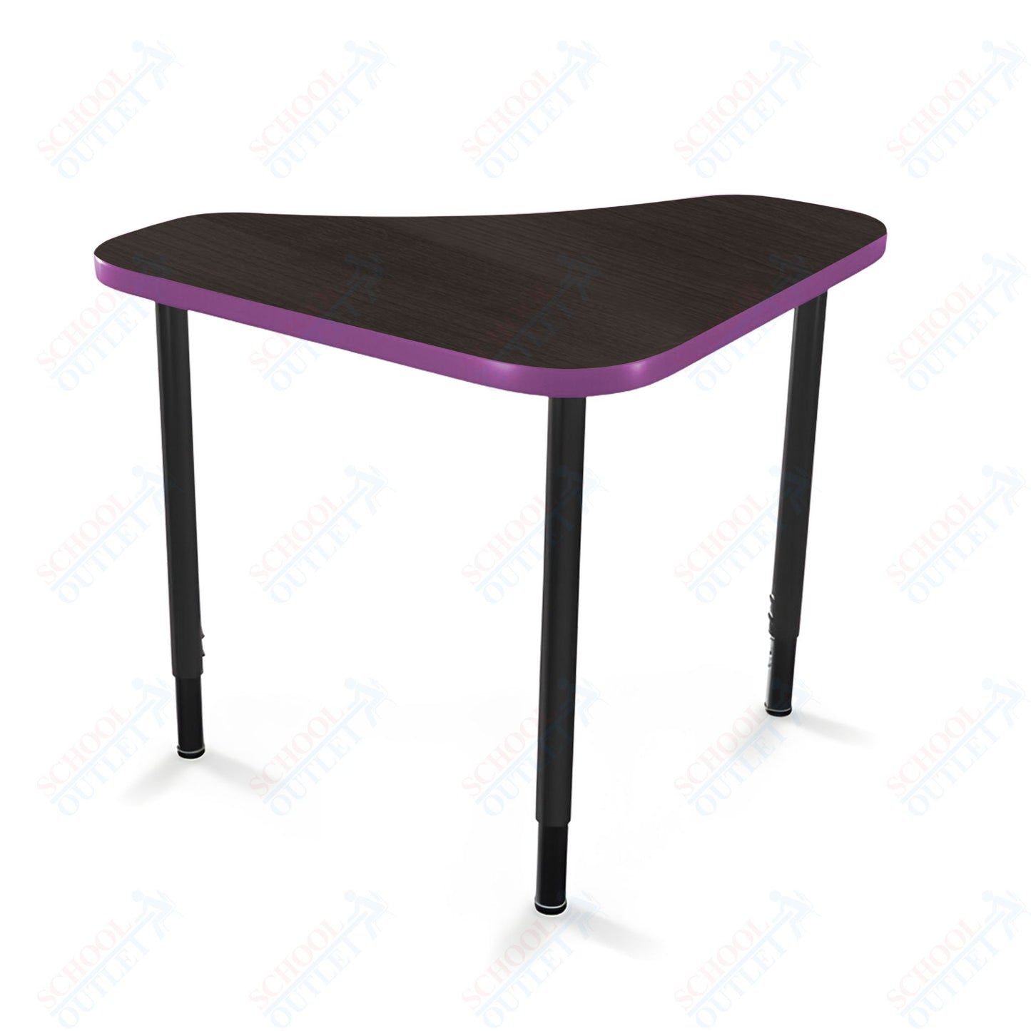 Mooreco Hierarchy Boomerang Snap Standard Desk - Adjustable 22 - 32" H - Black Leg