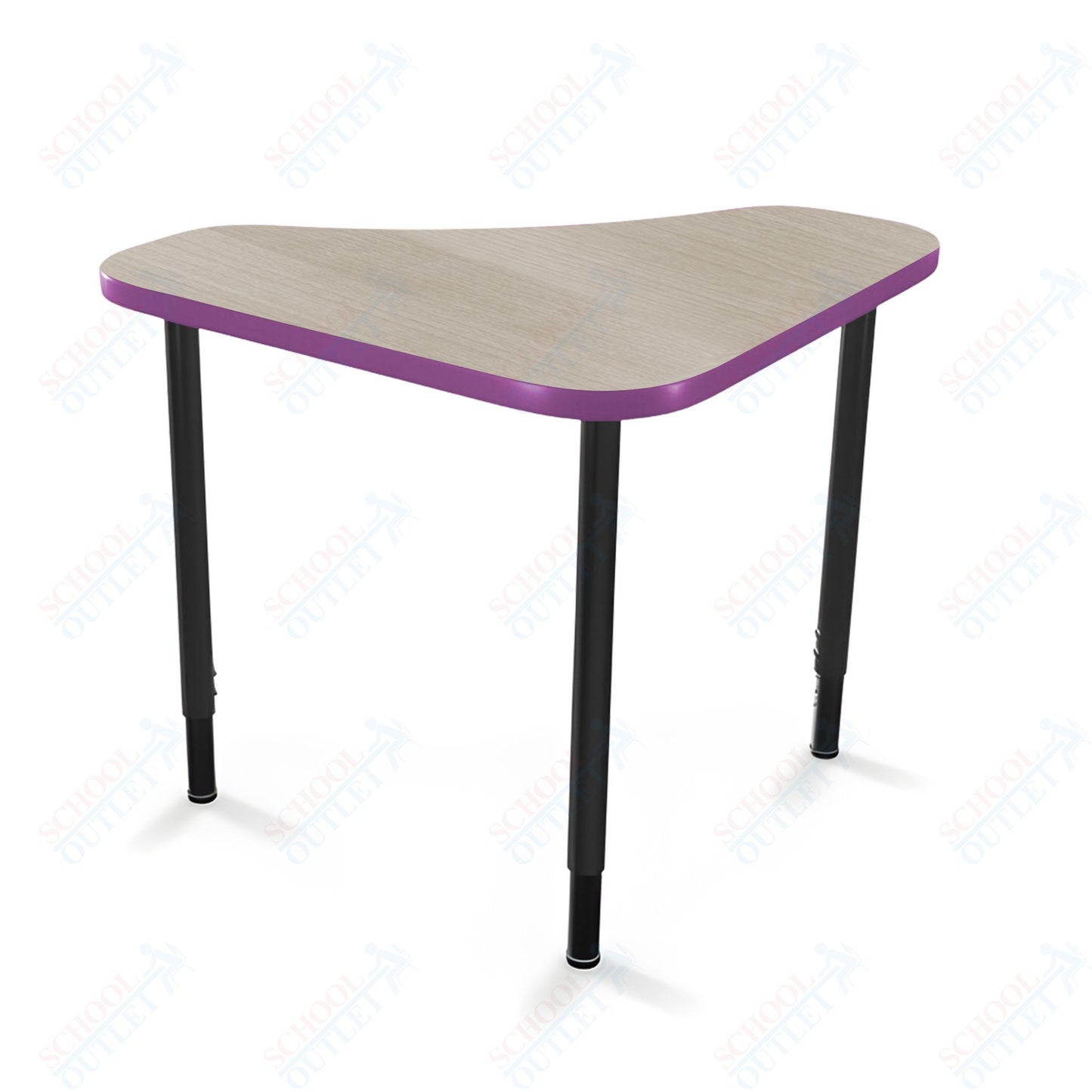 Mooreco Hierarchy Boomerang Snap Standard Desk - Adjustable 22 - 32" H - Black Leg