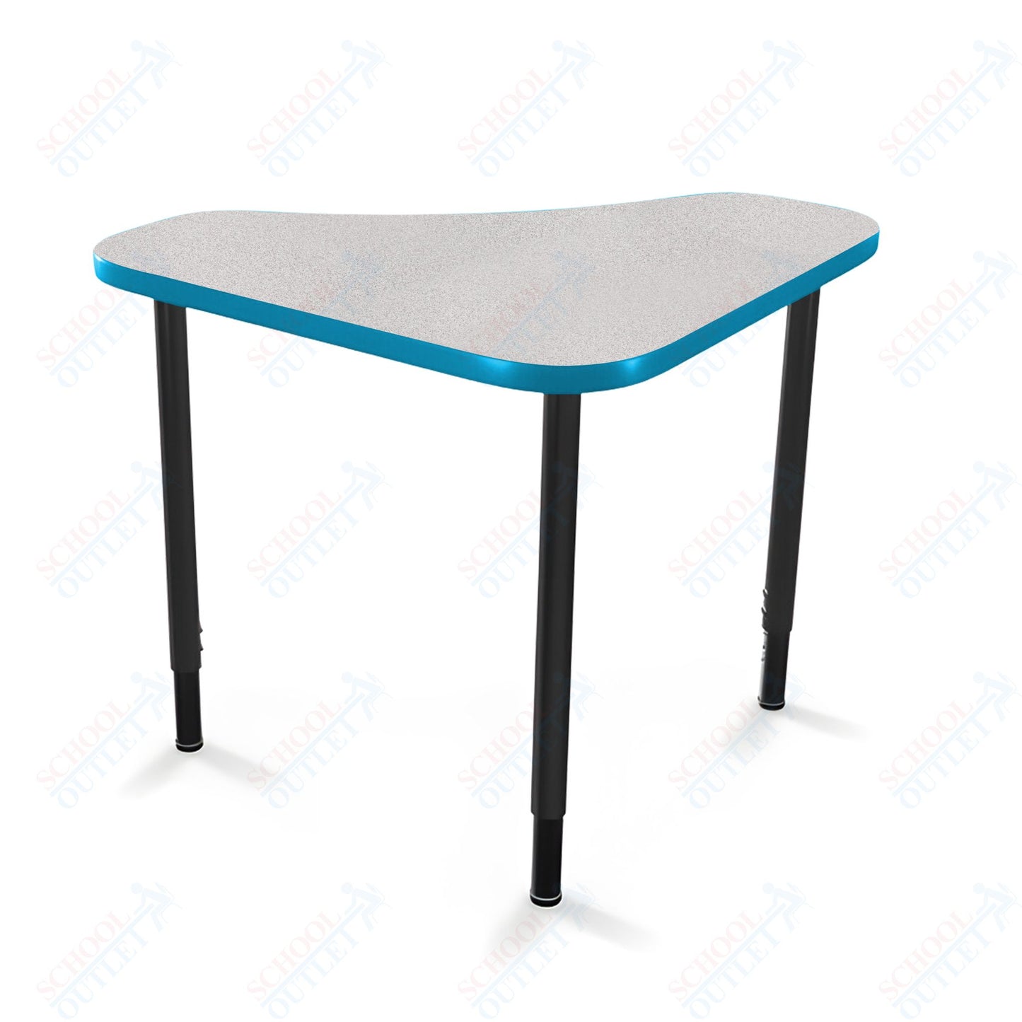 Mooreco Hierarchy Boomerang Snap Standard Desk - Adjustable 22 - 32" H - Black Leg