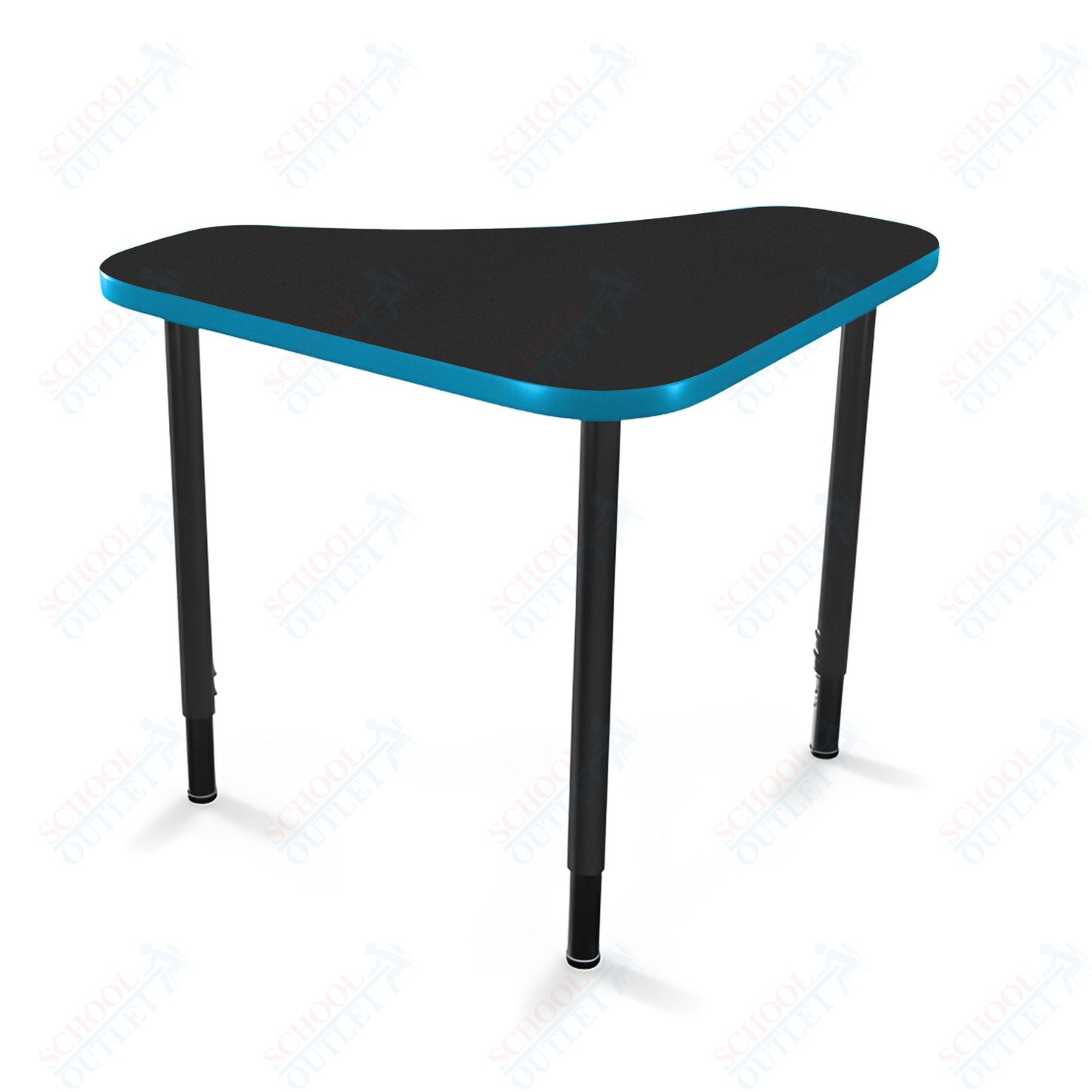 Mooreco Hierarchy Boomerang Snap Standard Desk - Adjustable 22 - 32" H - Black Leg