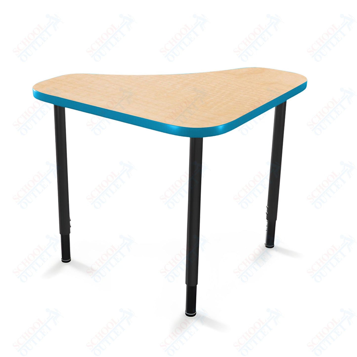Mooreco Hierarchy Boomerang Snap Standard Desk - Adjustable 22 - 32" H - Black Leg