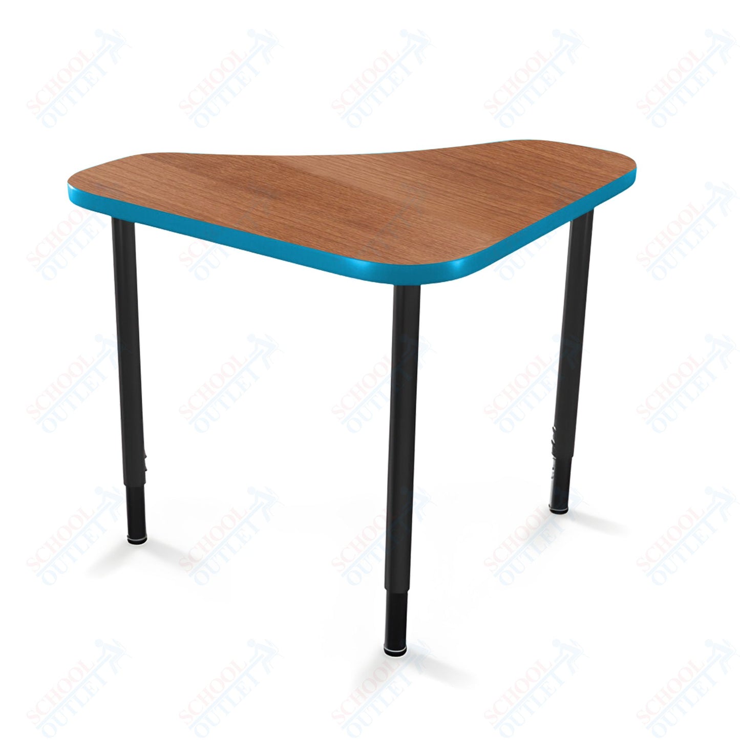 Mooreco Hierarchy Boomerang Snap Standard Desk - Adjustable 22 - 32" H - Black Leg