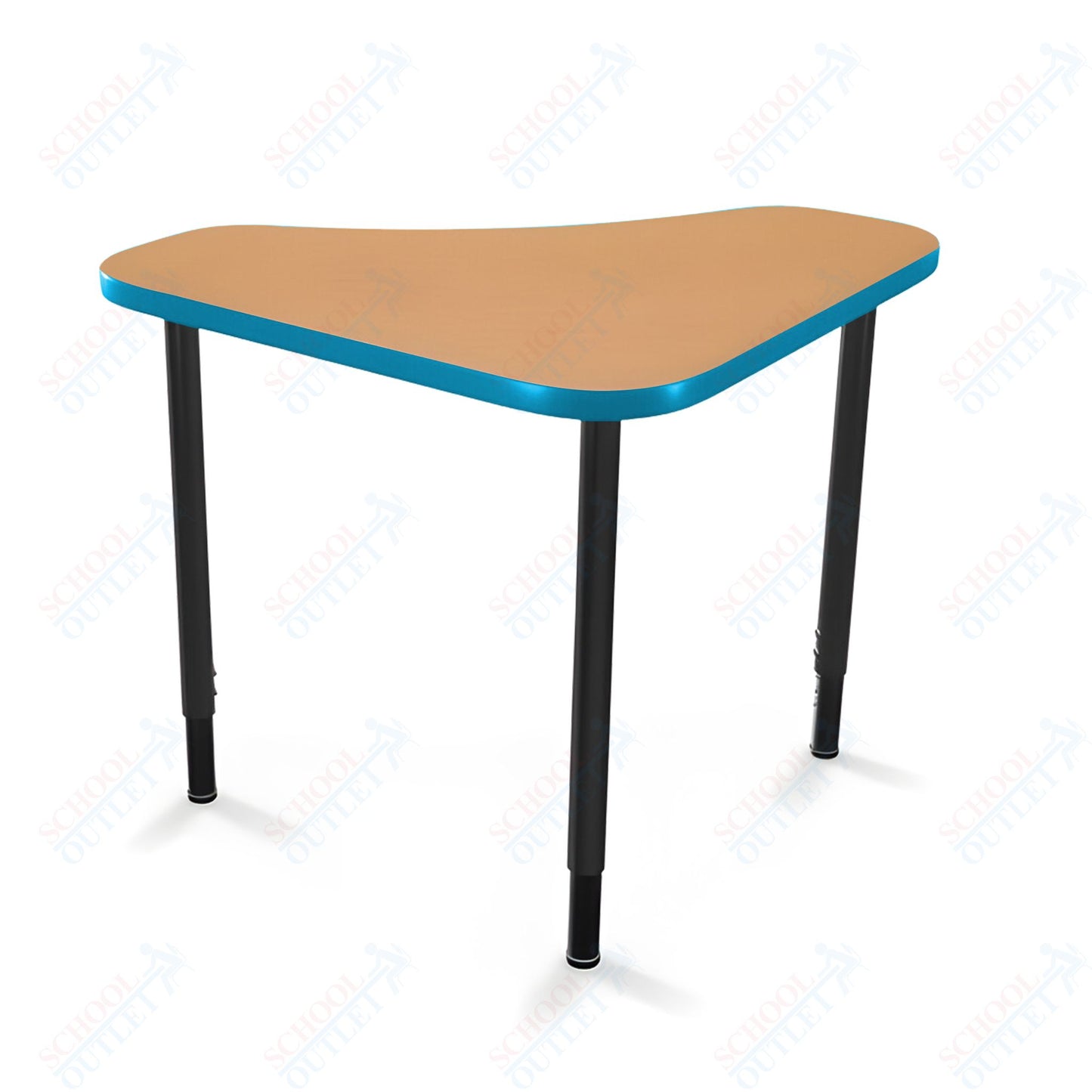 Mooreco Hierarchy Boomerang Snap Standard Desk - Adjustable 22 - 32" H - Black Leg