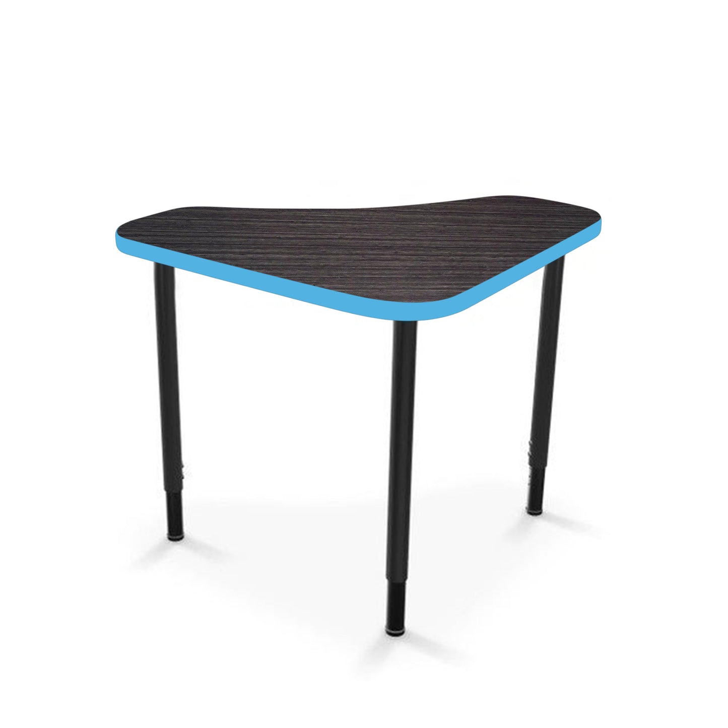 Mooreco Hierarchy Boomerang Snap Standard Desk - Adjustable 22 - 32" H - Black Leg