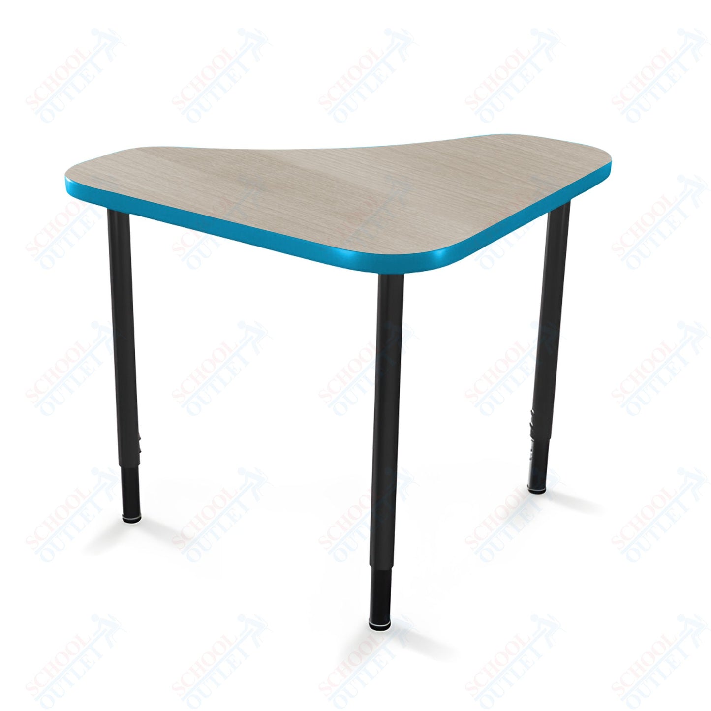 Mooreco Hierarchy Boomerang Snap Standard Desk - Adjustable 22 - 32" H - Black Leg