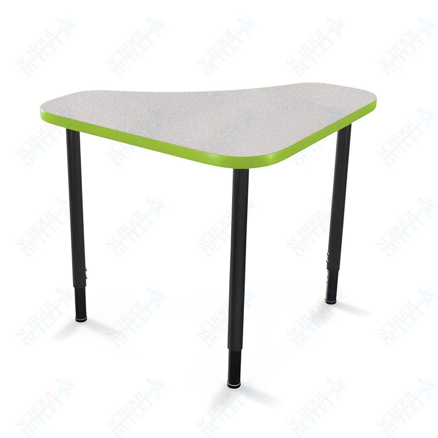Mooreco Hierarchy Boomerang Snap Standard Desk - Adjustable 22 - 32" H - Black Leg