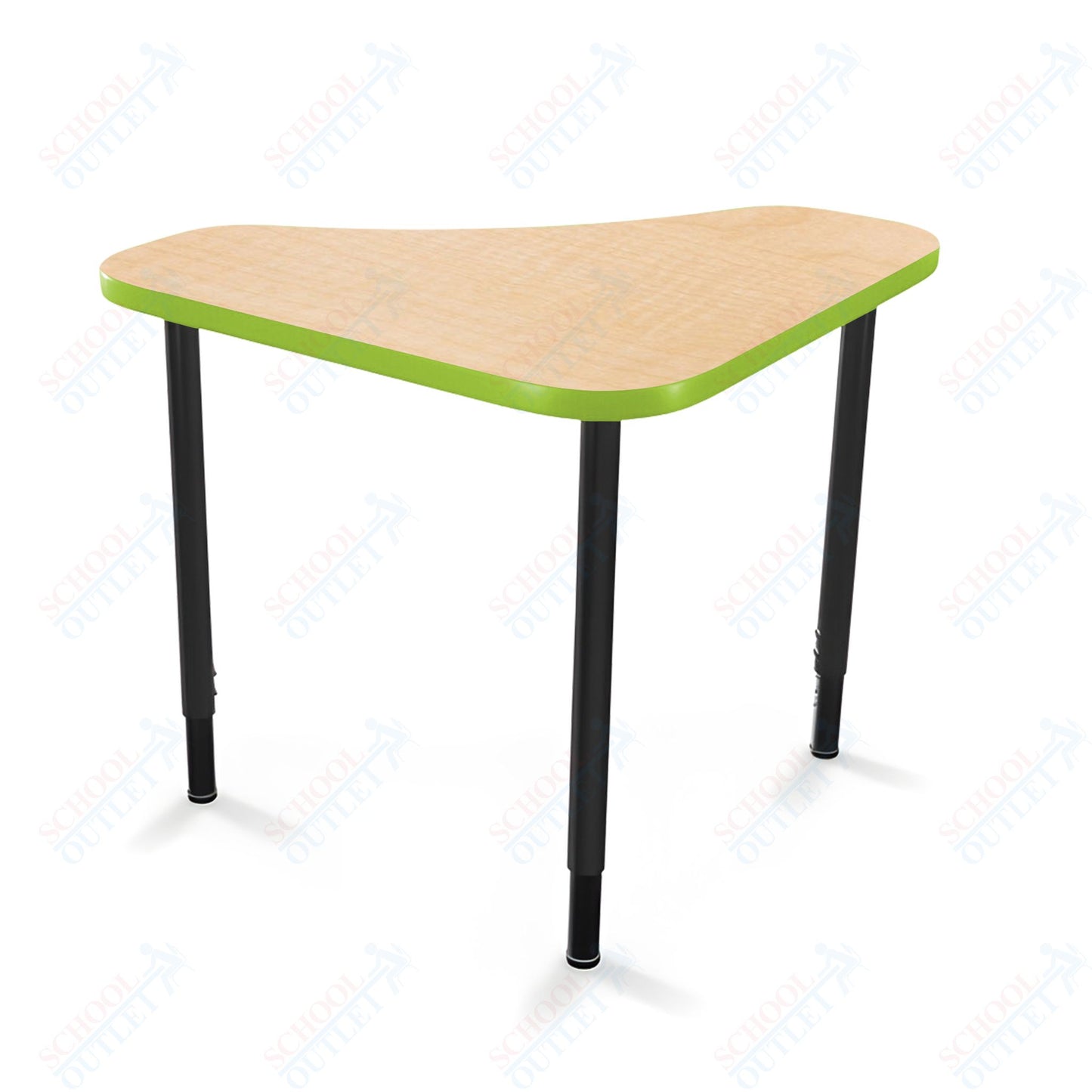 Mooreco Hierarchy Boomerang Snap Standard Desk - Adjustable 22 - 32" H - Black Leg