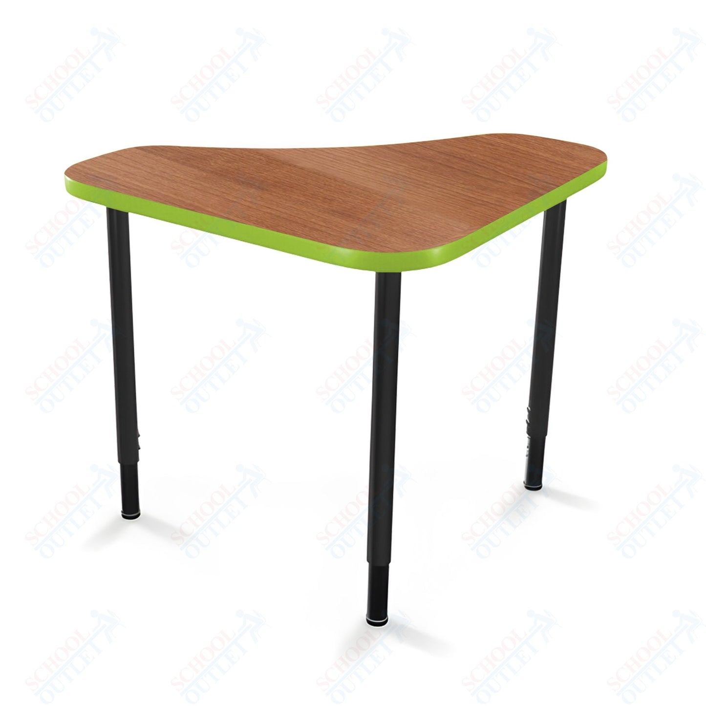 Mooreco Hierarchy Boomerang Snap Standard Desk - Adjustable 22 - 32" H - Black Leg