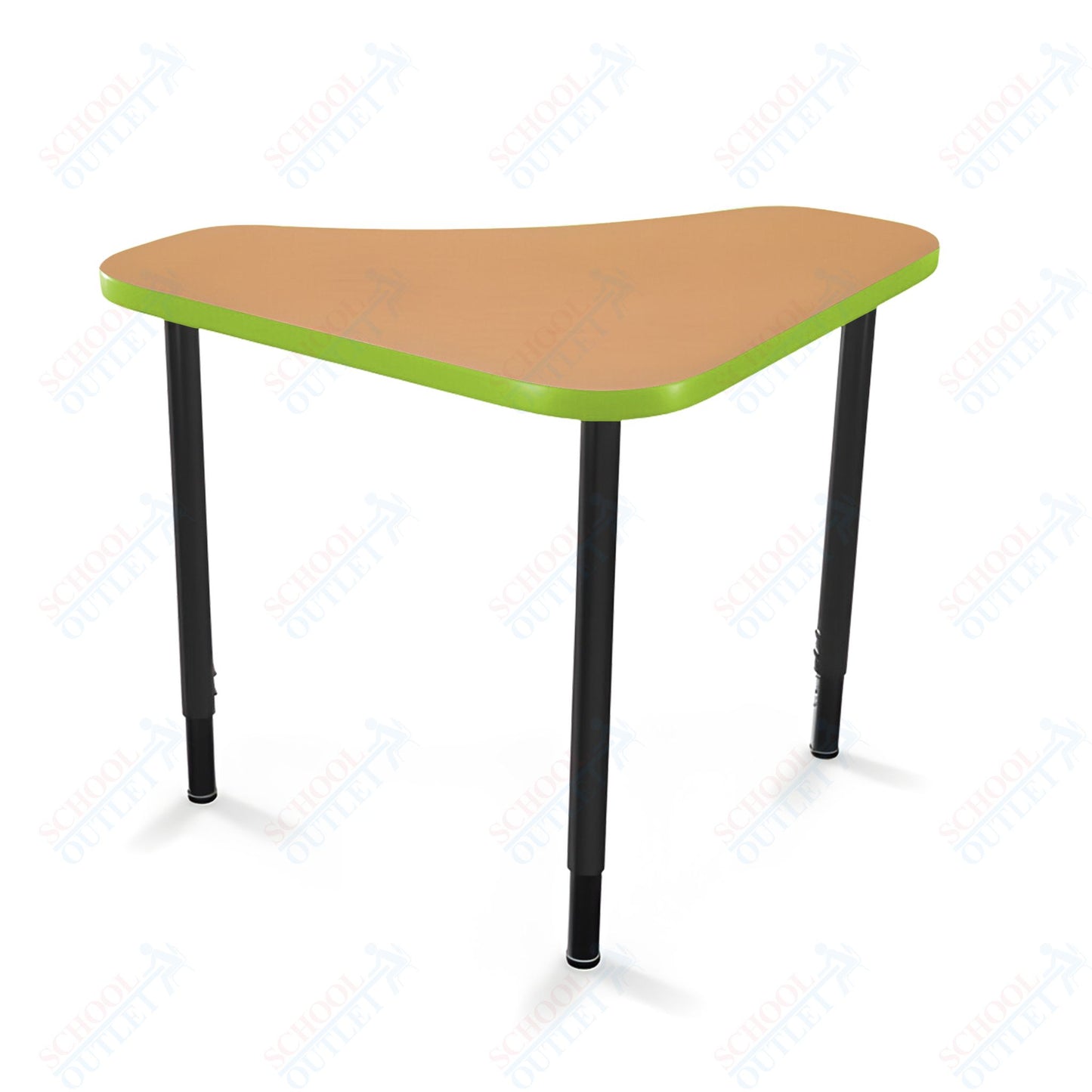 Mooreco Hierarchy Boomerang Snap Standard Desk - Adjustable 22 - 32" H - Black Leg