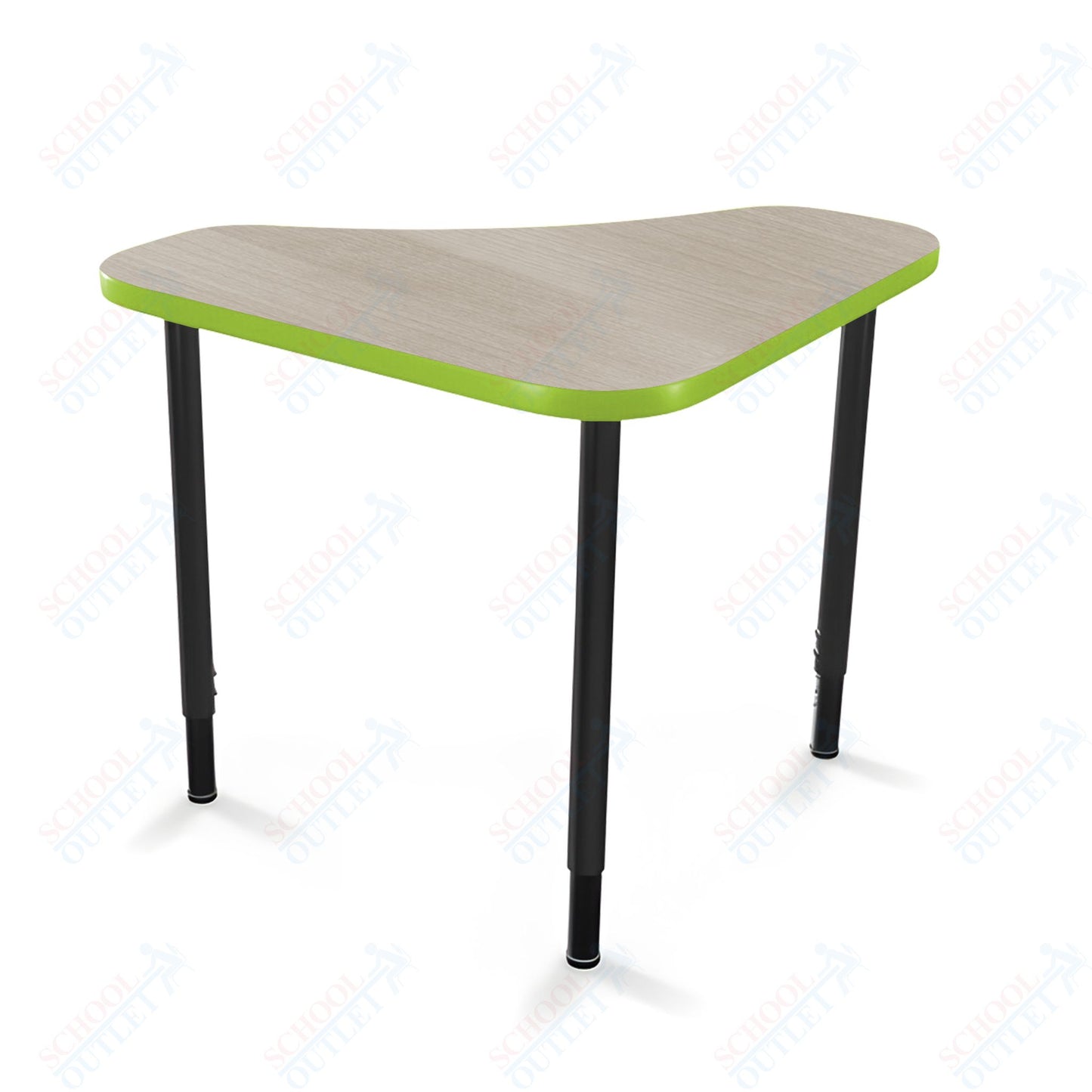 Mooreco Hierarchy Boomerang Snap Standard Desk - Adjustable 22 - 32" H - Black Leg